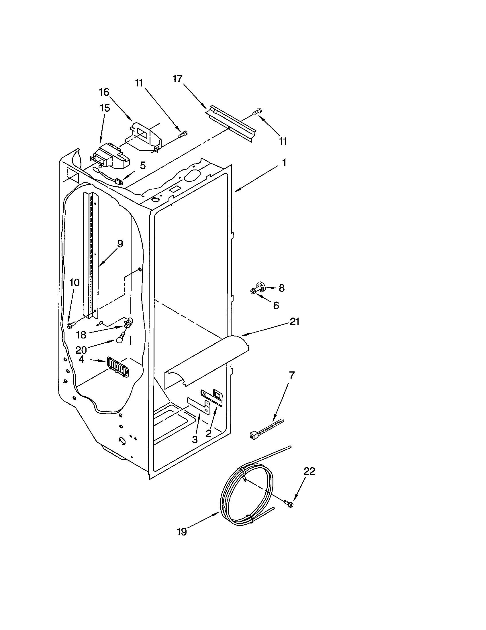 Kenmore 10653252201 refrigerator liner diagram