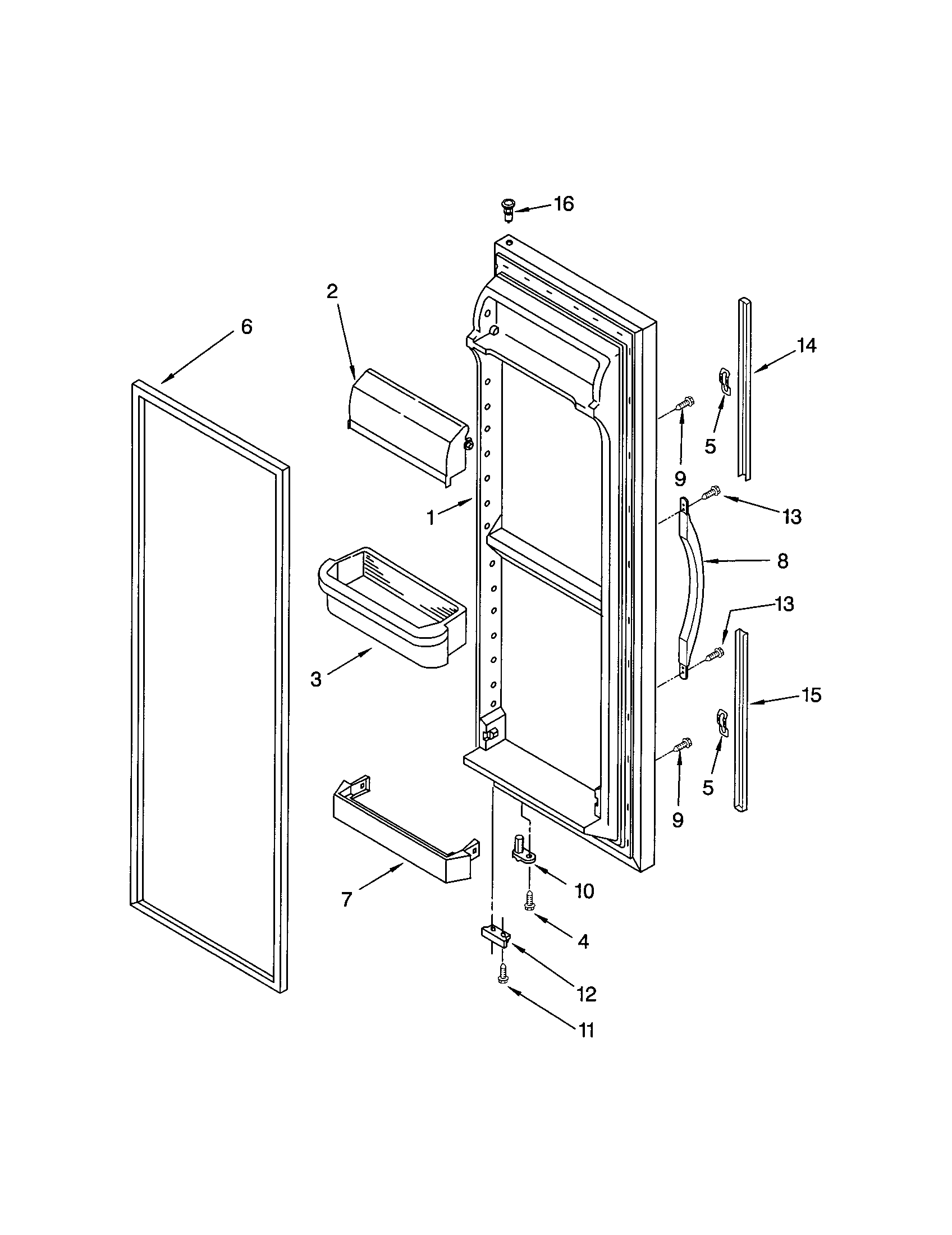 Kenmore 10653252201 refrigerator door diagram