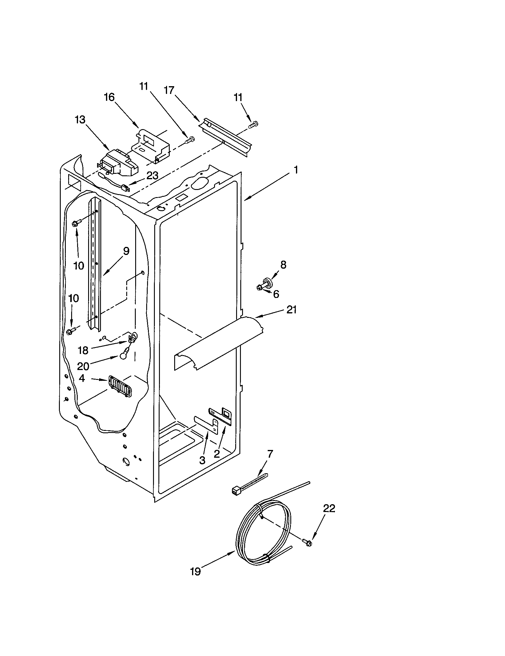 Kenmore 10653704201 refrigerator liner diagram