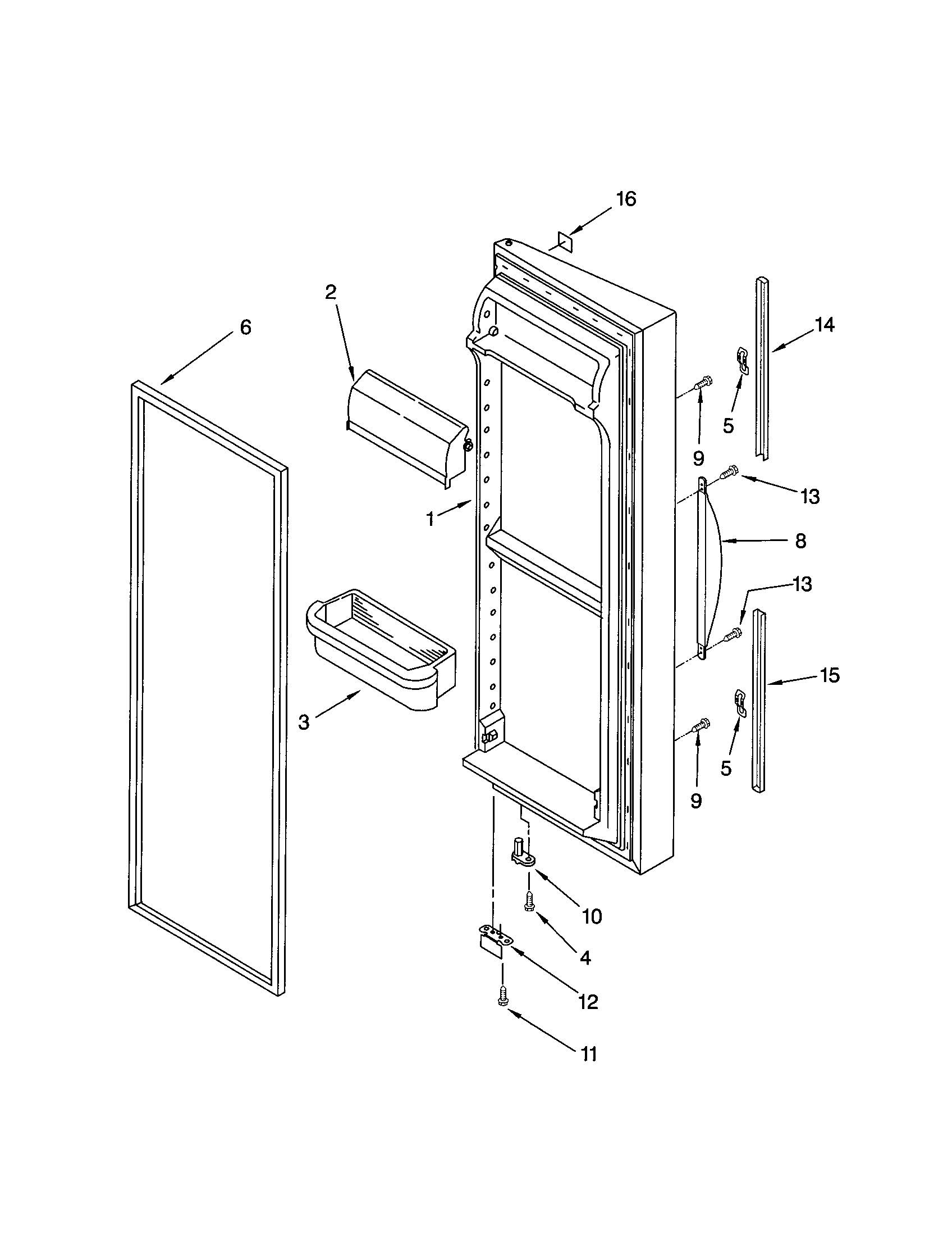 Kenmore 10653704201 refrigerator door diagram