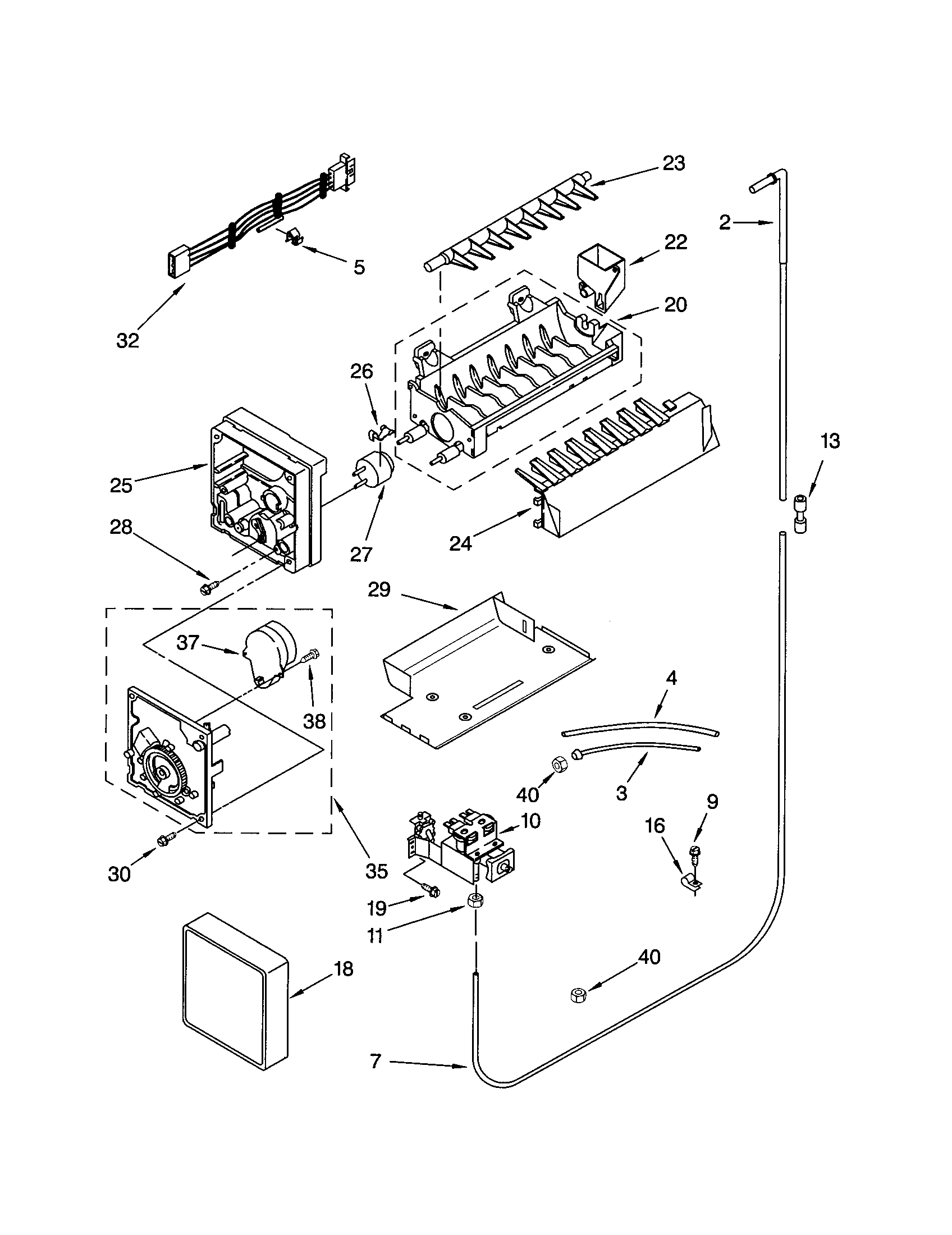 Kenmore 10653704201 icemaker diagram
