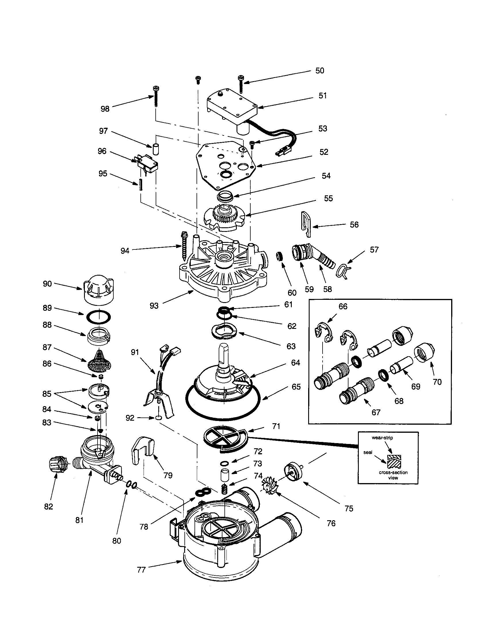 Kenmore 625388150 valve assembly/motor diagram