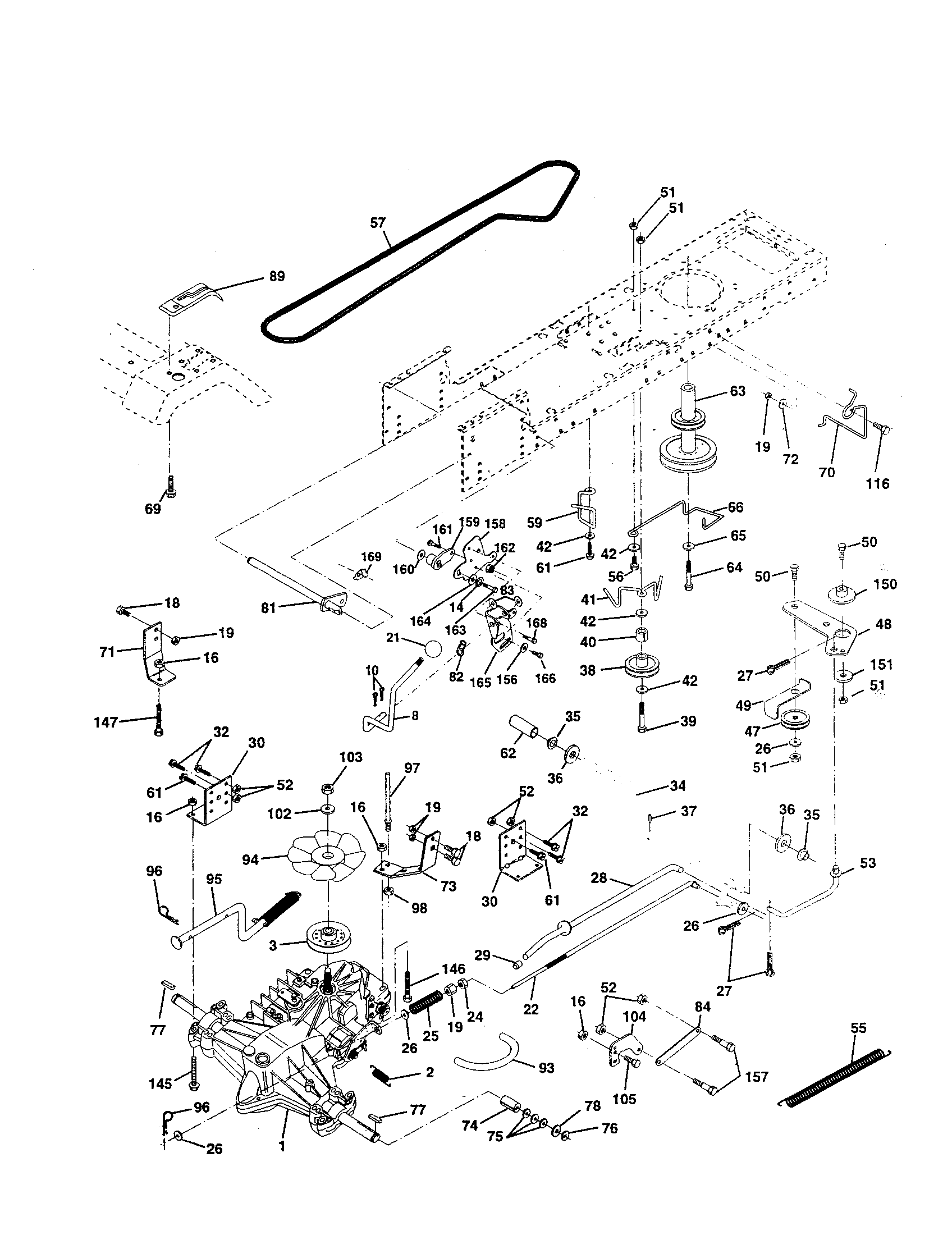 Poulan PPR17H42STA drive diagram