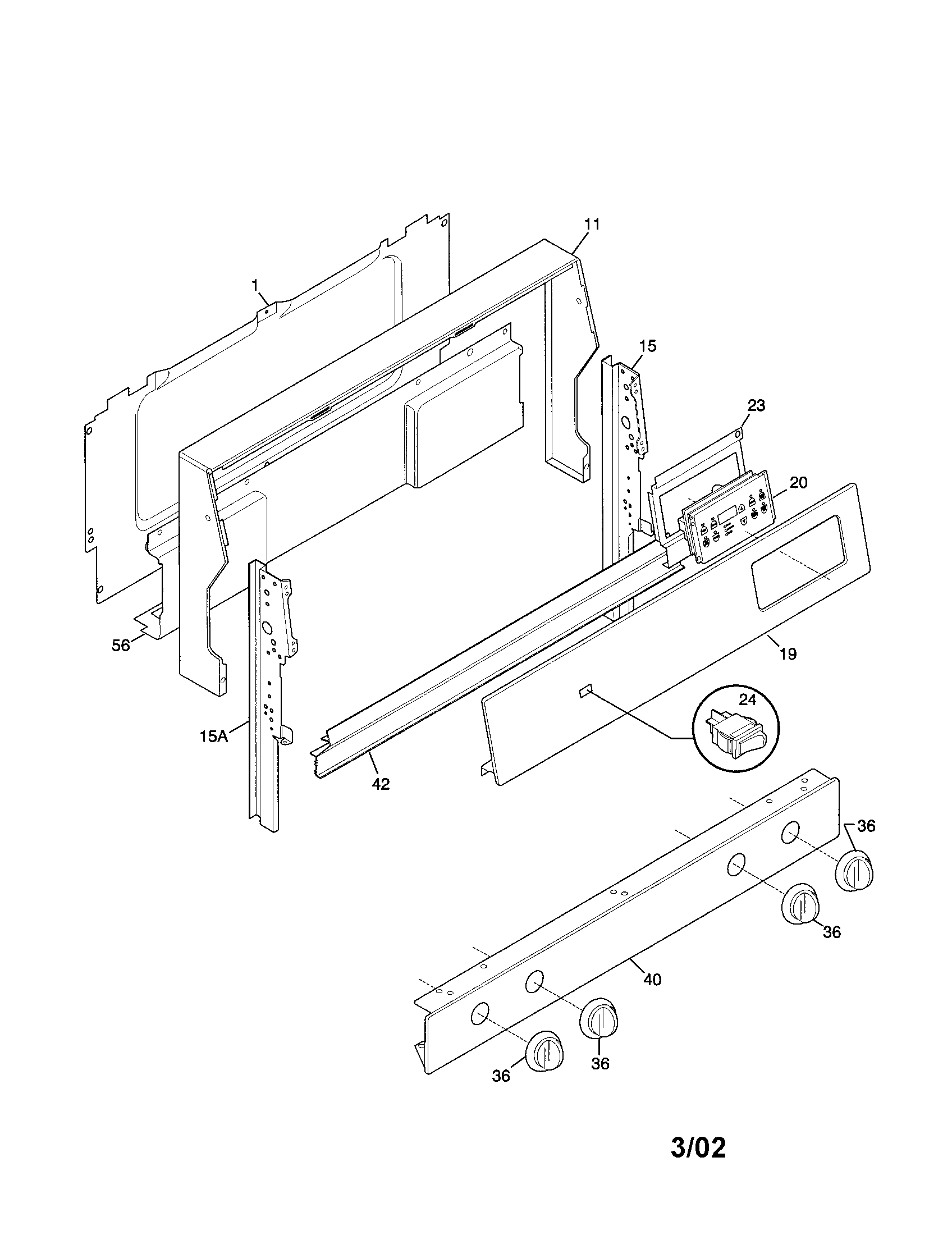 Tappan TGF355CGSA backguard diagram