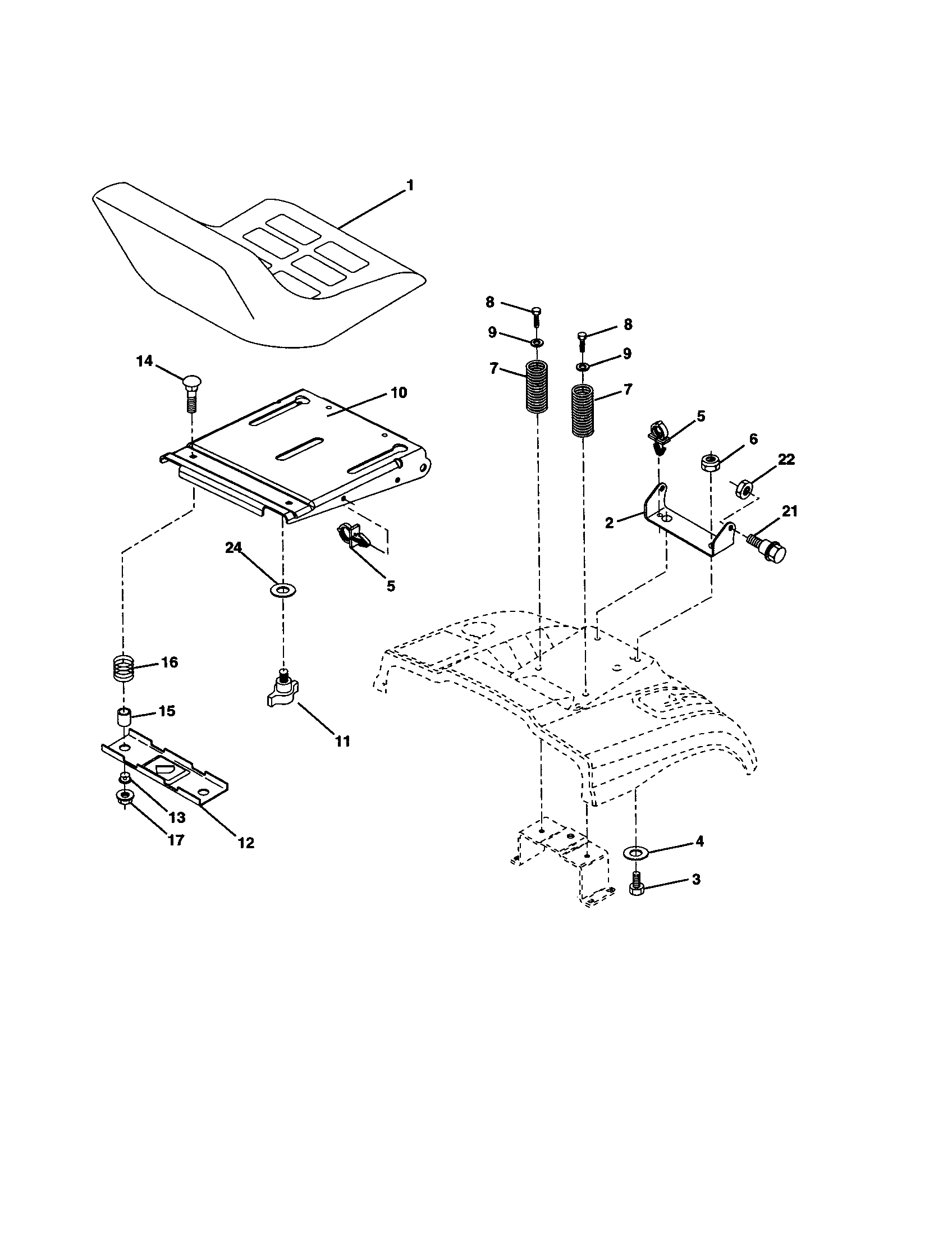 Craftsman 917277120 seat assembly diagram