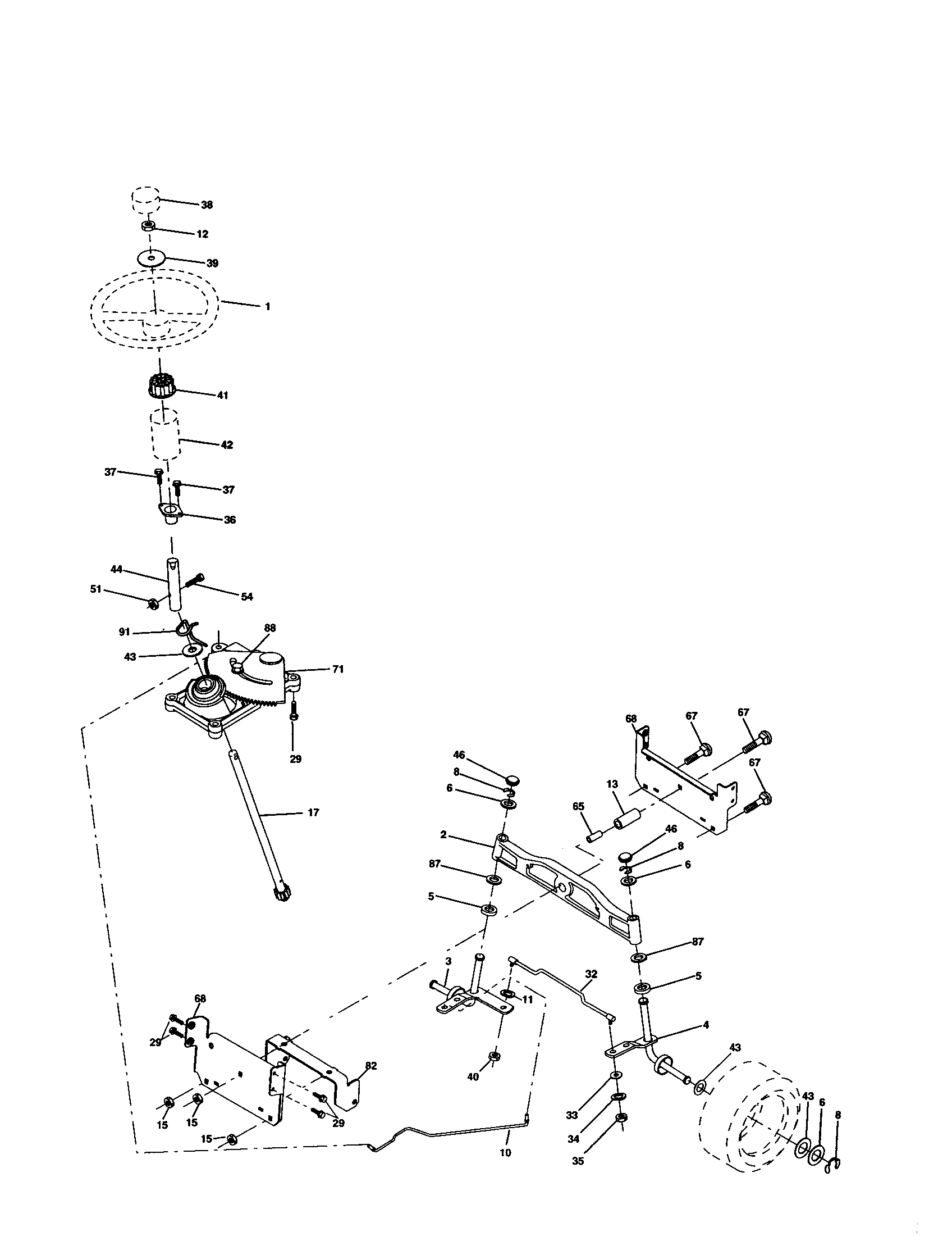 Craftsman 917277100 steering assembly diagram