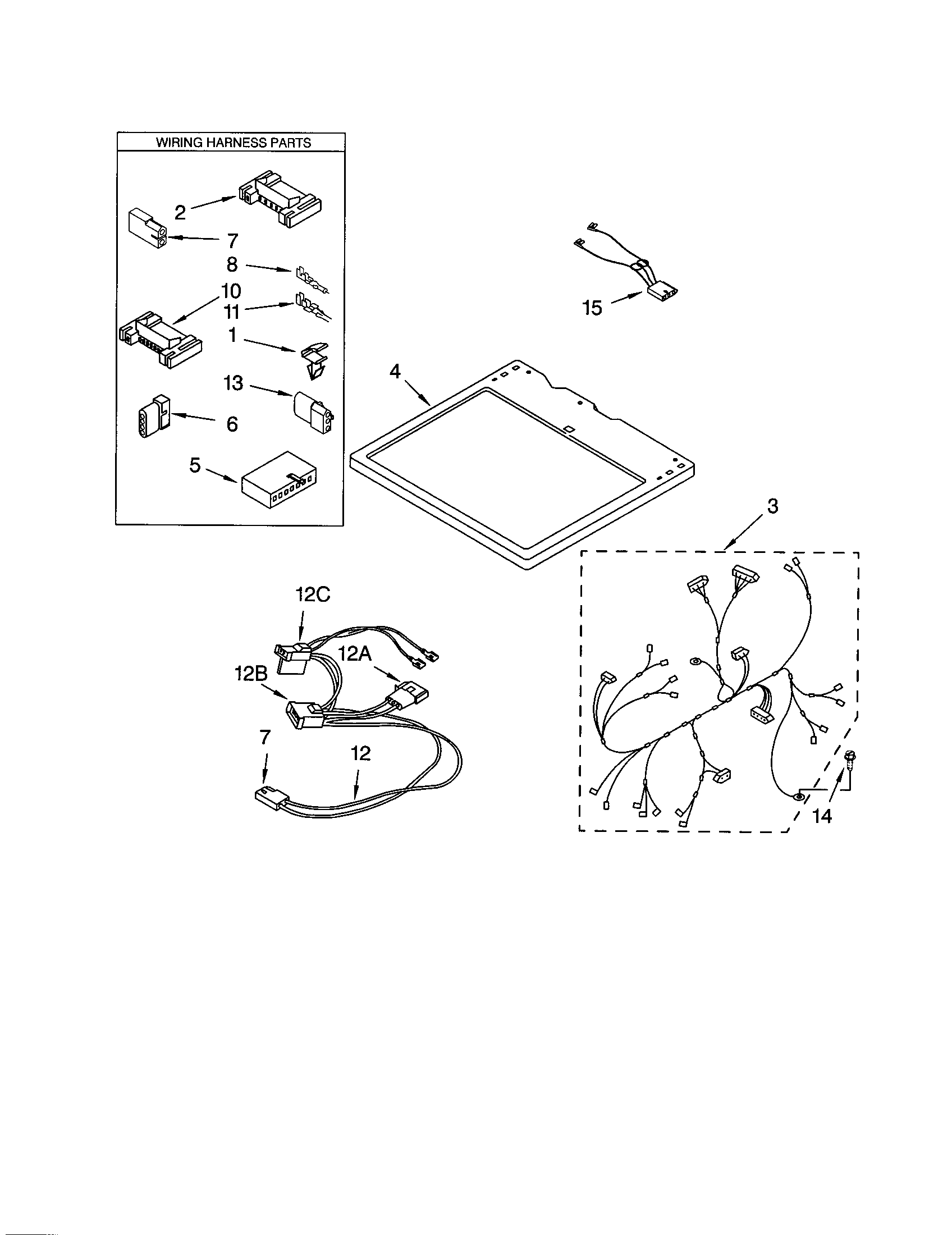 Kenmore 11072086101 dryer top diagram