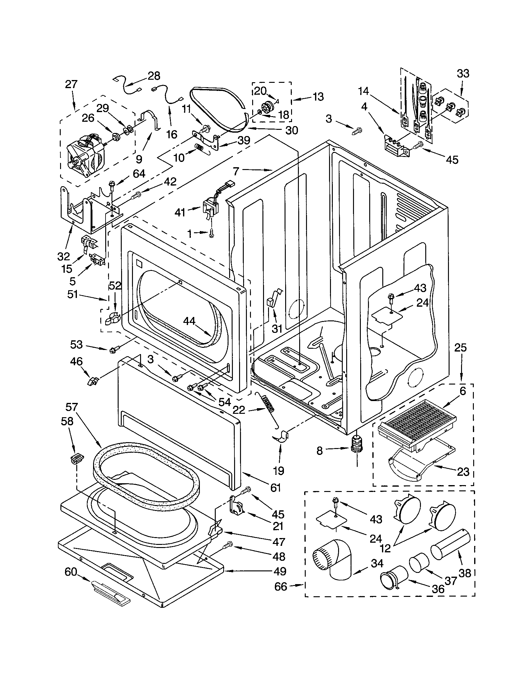 Kenmore 11062066101 cabinet diagram