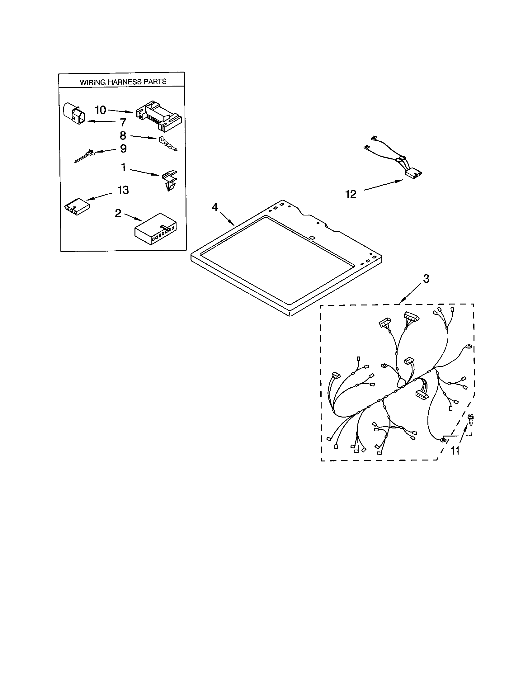 Kenmore 11062066101 dryer top diagram
