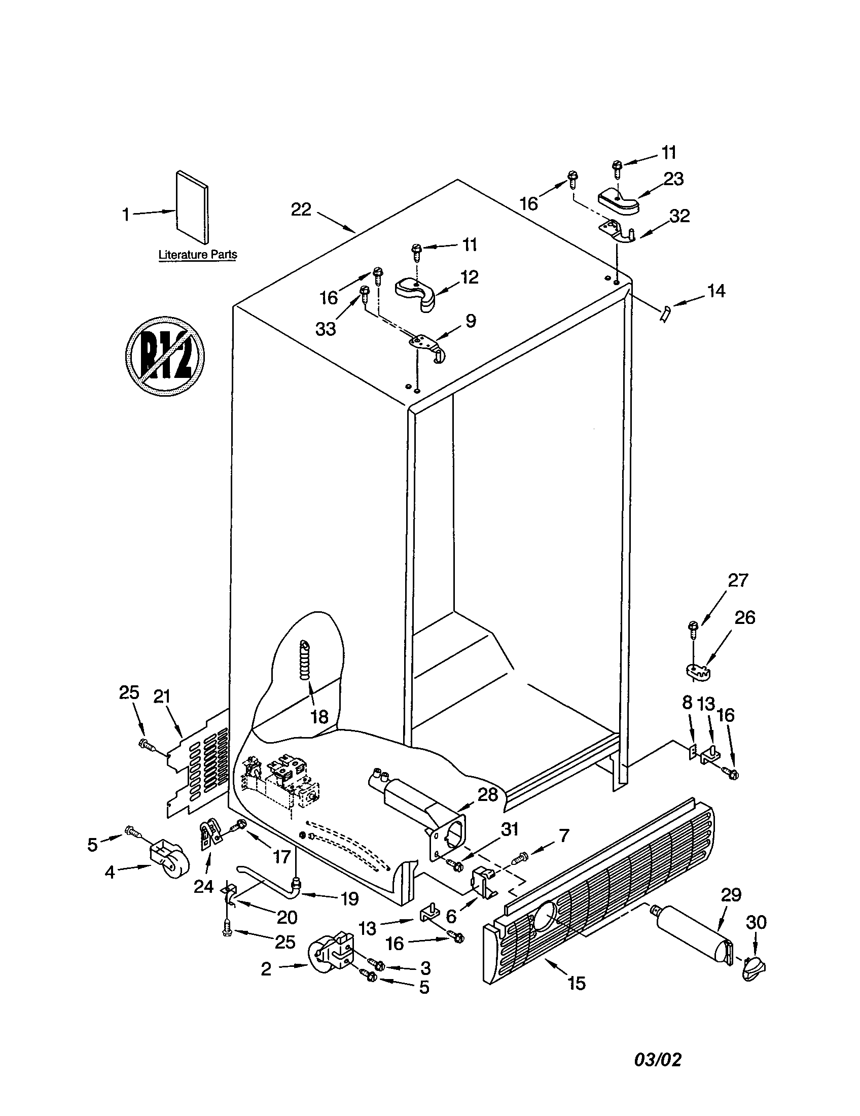 Kenmore 10651262103 cabinet diagram
