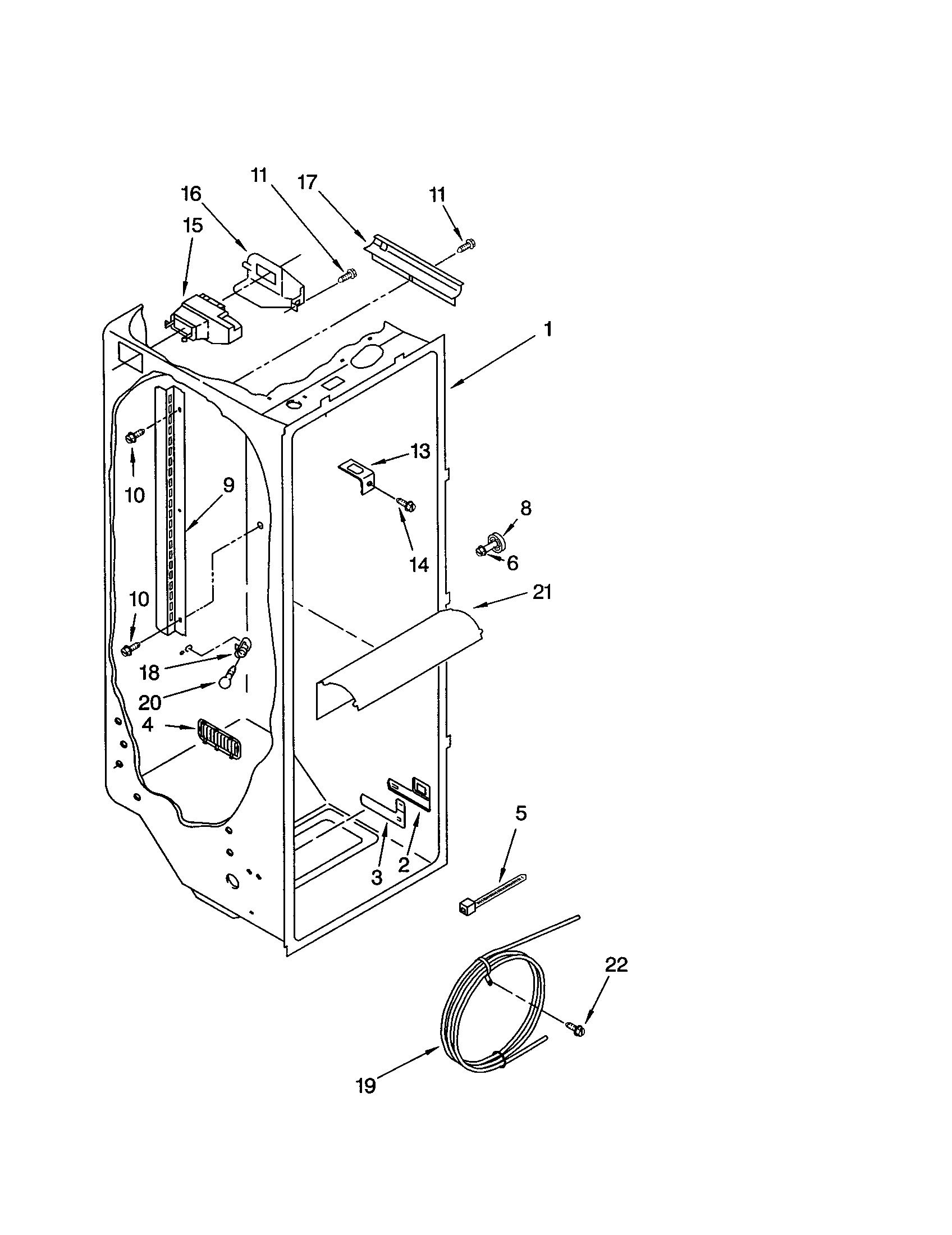 Kenmore 10651262103 refrigerator liner diagram
