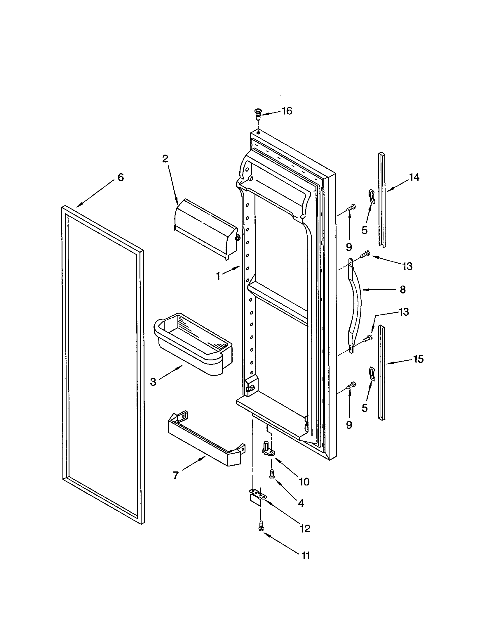 Kenmore 10651262103 refrigerator door diagram