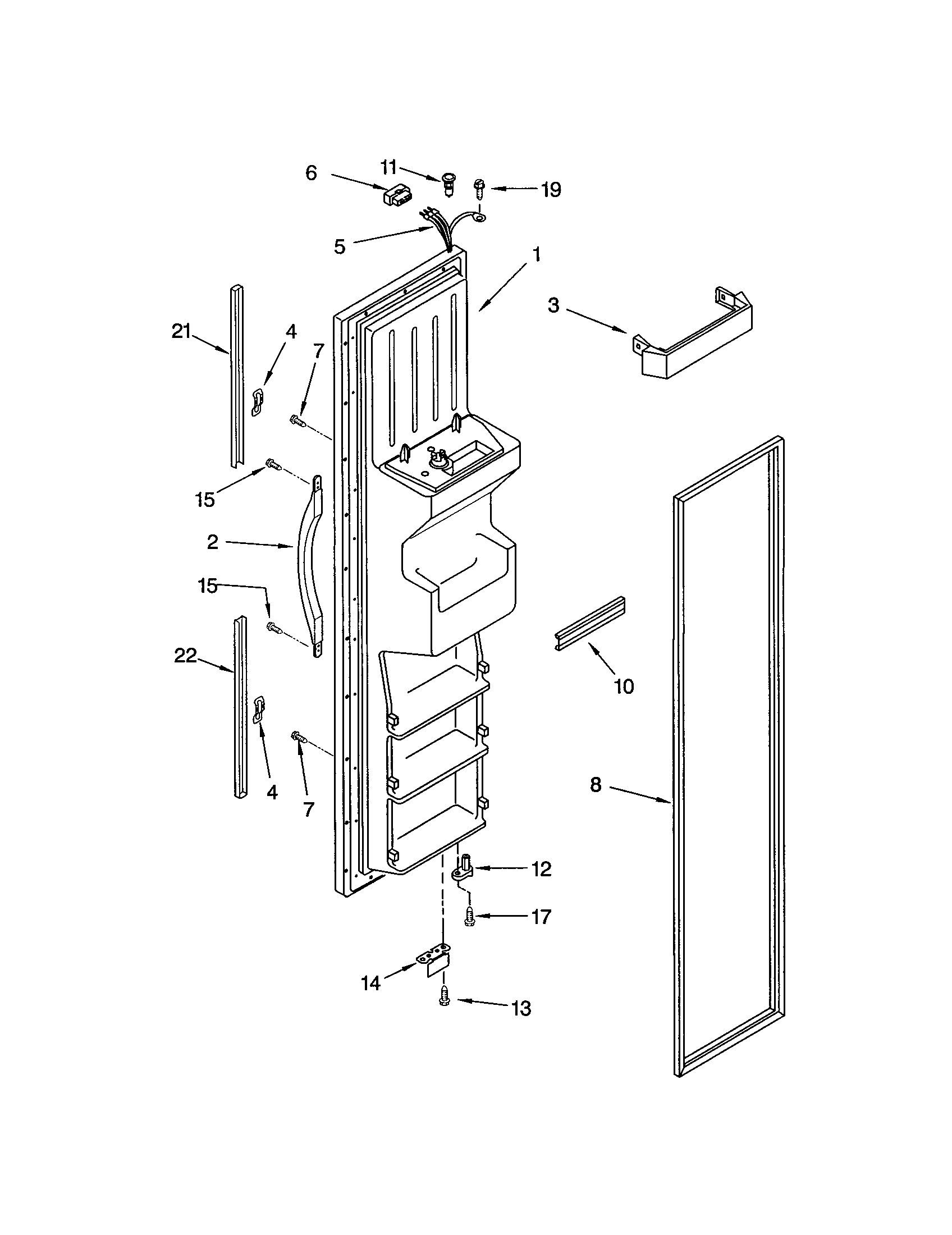 Kenmore 10651262103 freezer door diagram