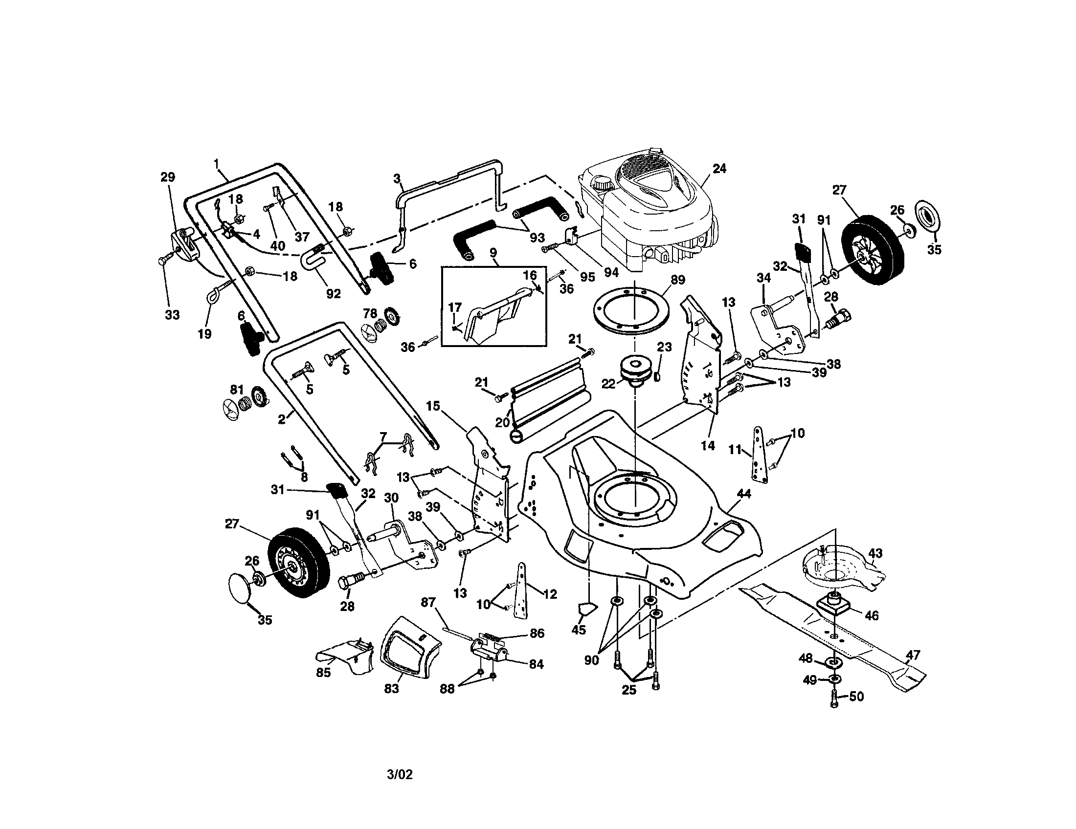 Craftsman 917376510 engine/handle/housing diagram