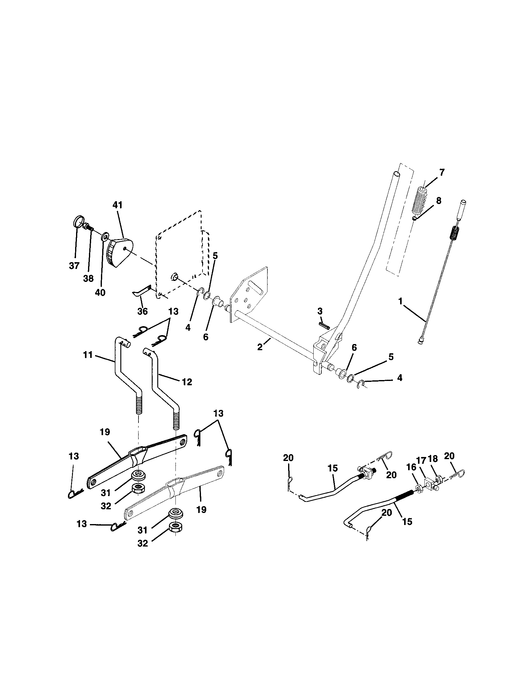 Poulan PR1842STC mower lift diagram