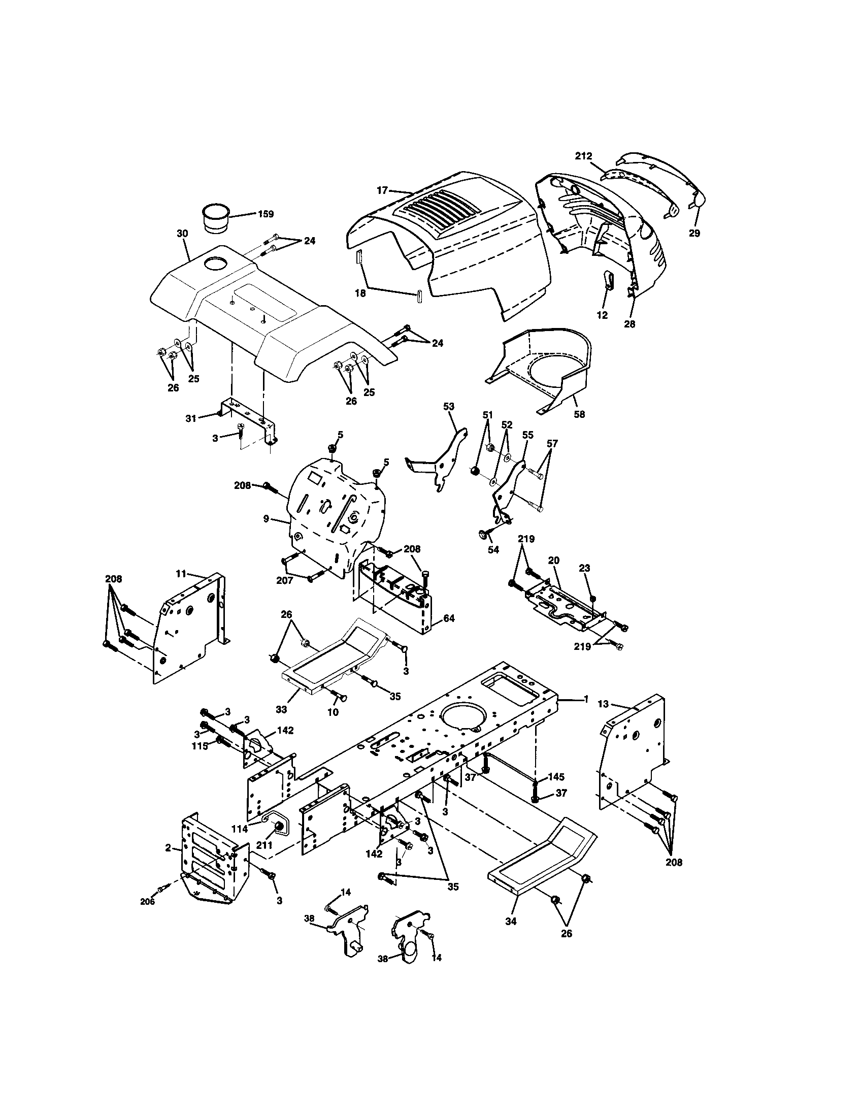 Poulan 917279891 chassis diagram