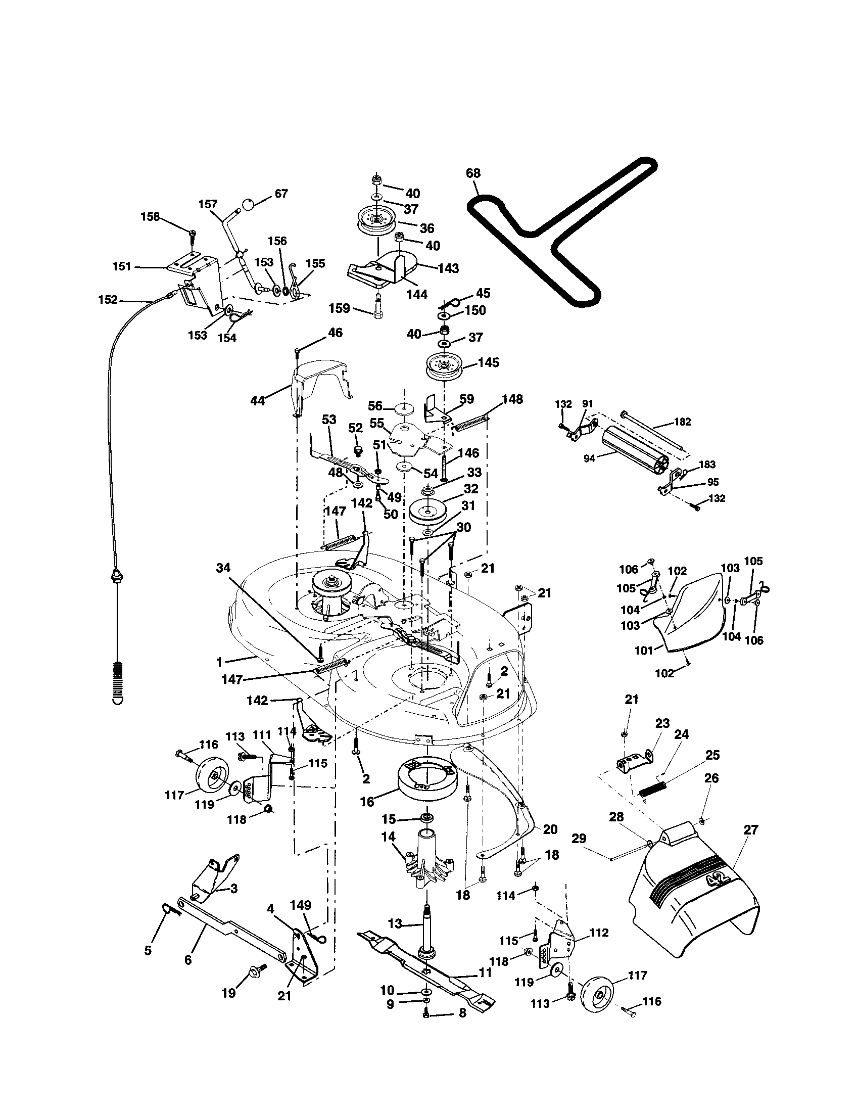 Poulan 917279891 mower deck diagram