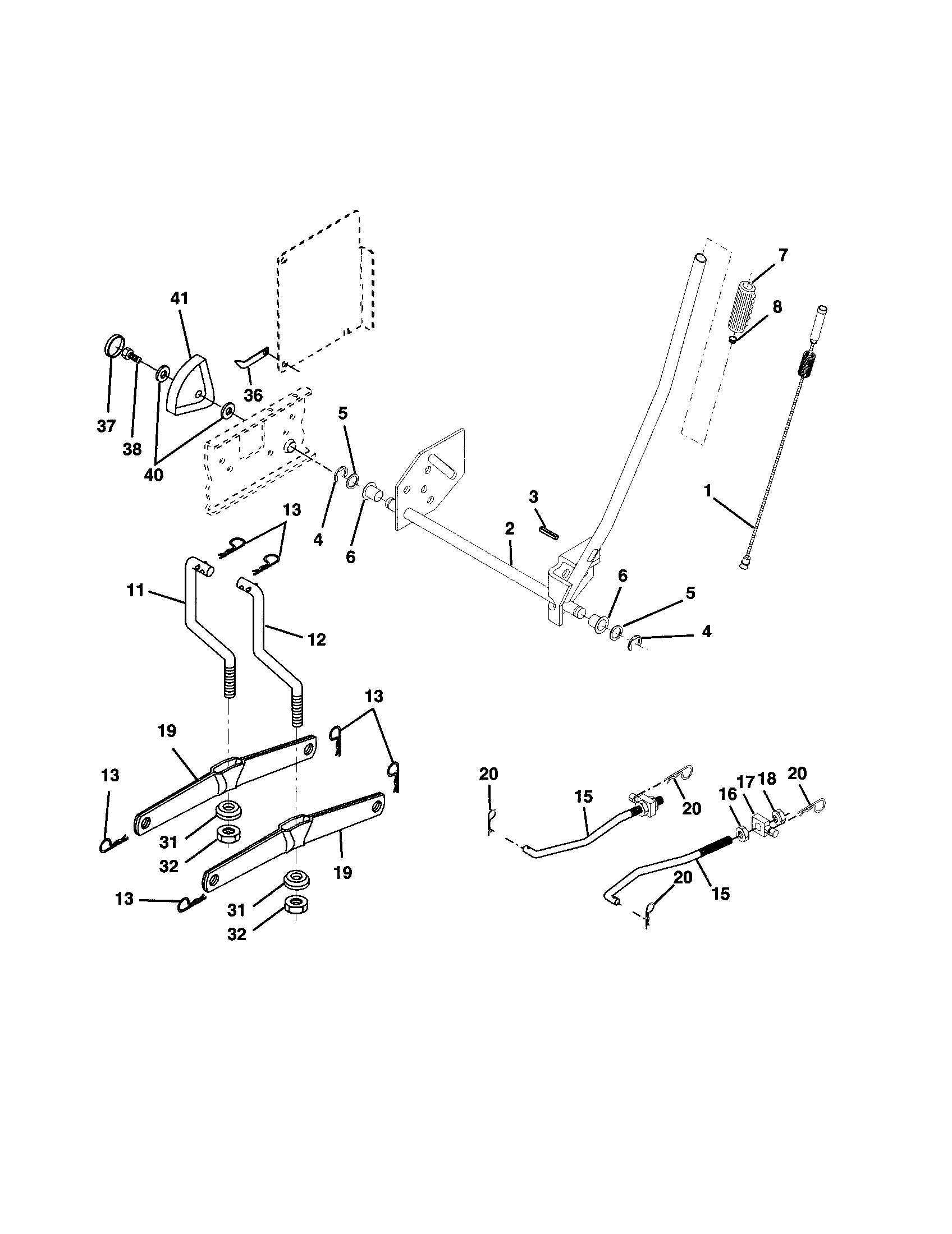 Poulan 917279891 mower lift diagram