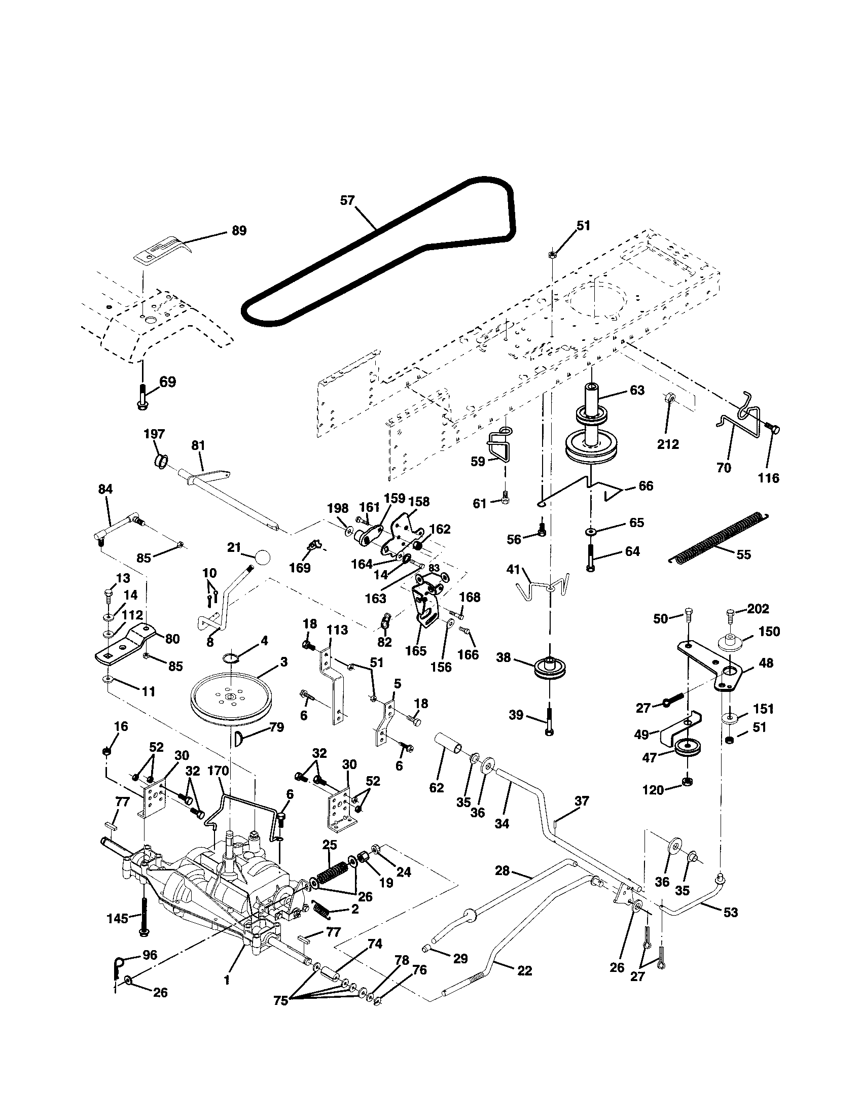 Poulan PR1842STB drive diagram