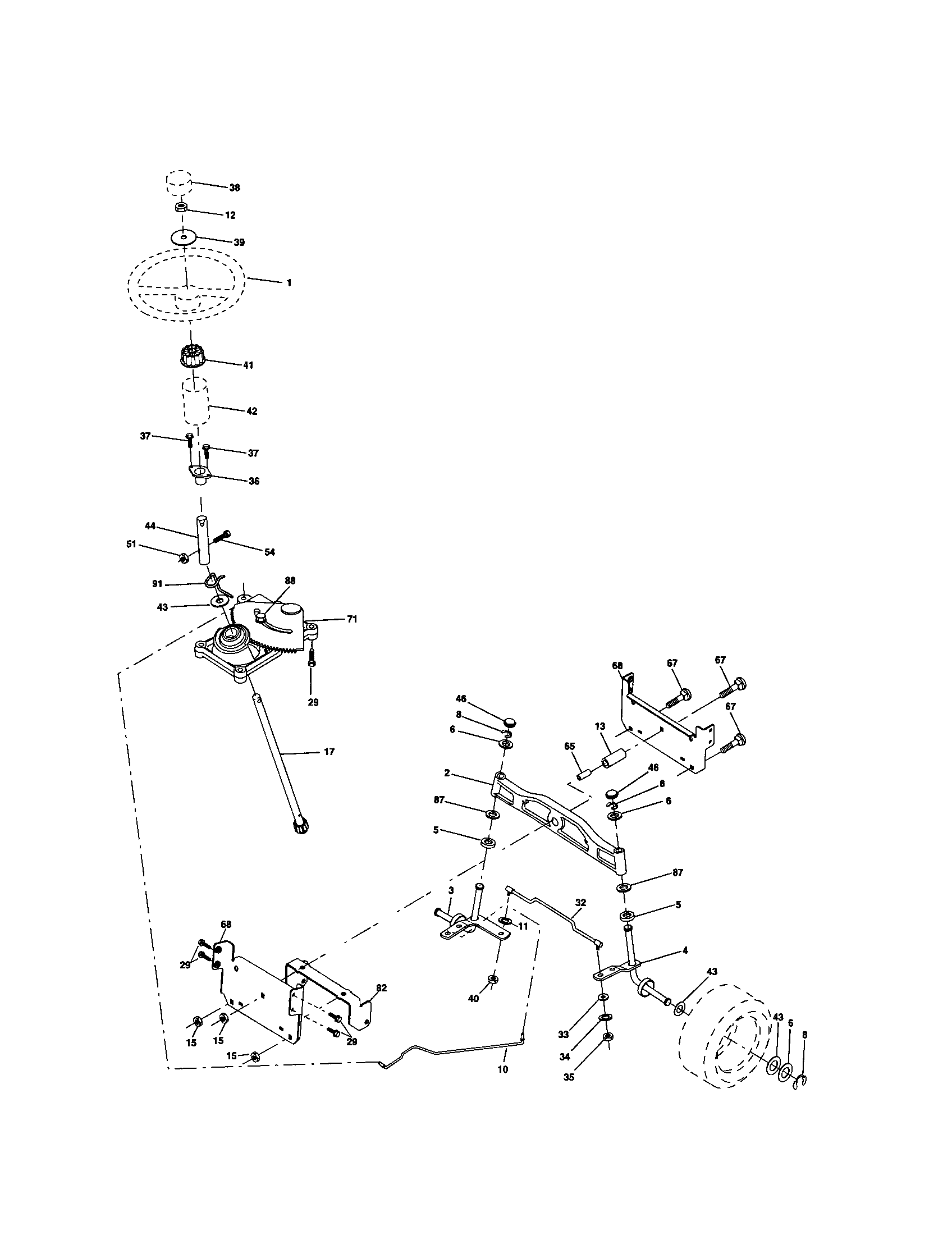 Craftsman 917279901 steering assembly diagram