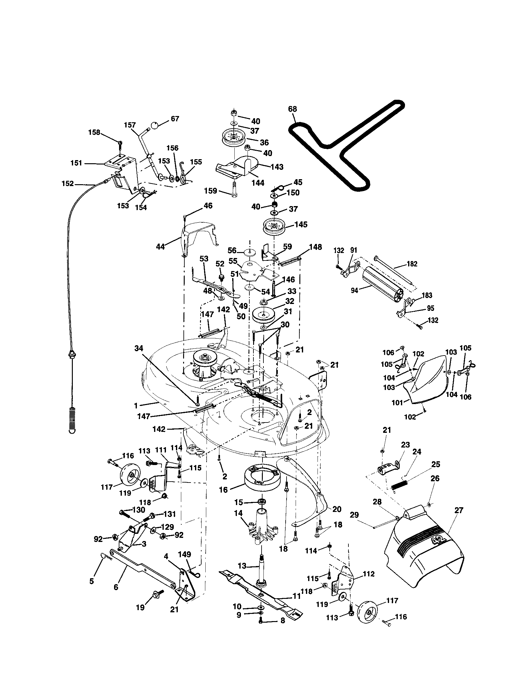 Craftsman 917279901 mower deck diagram