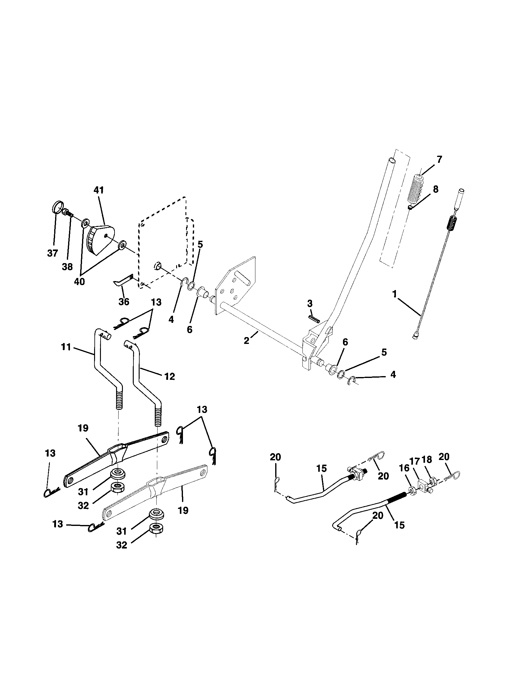 Craftsman 917279901 mower lift diagram