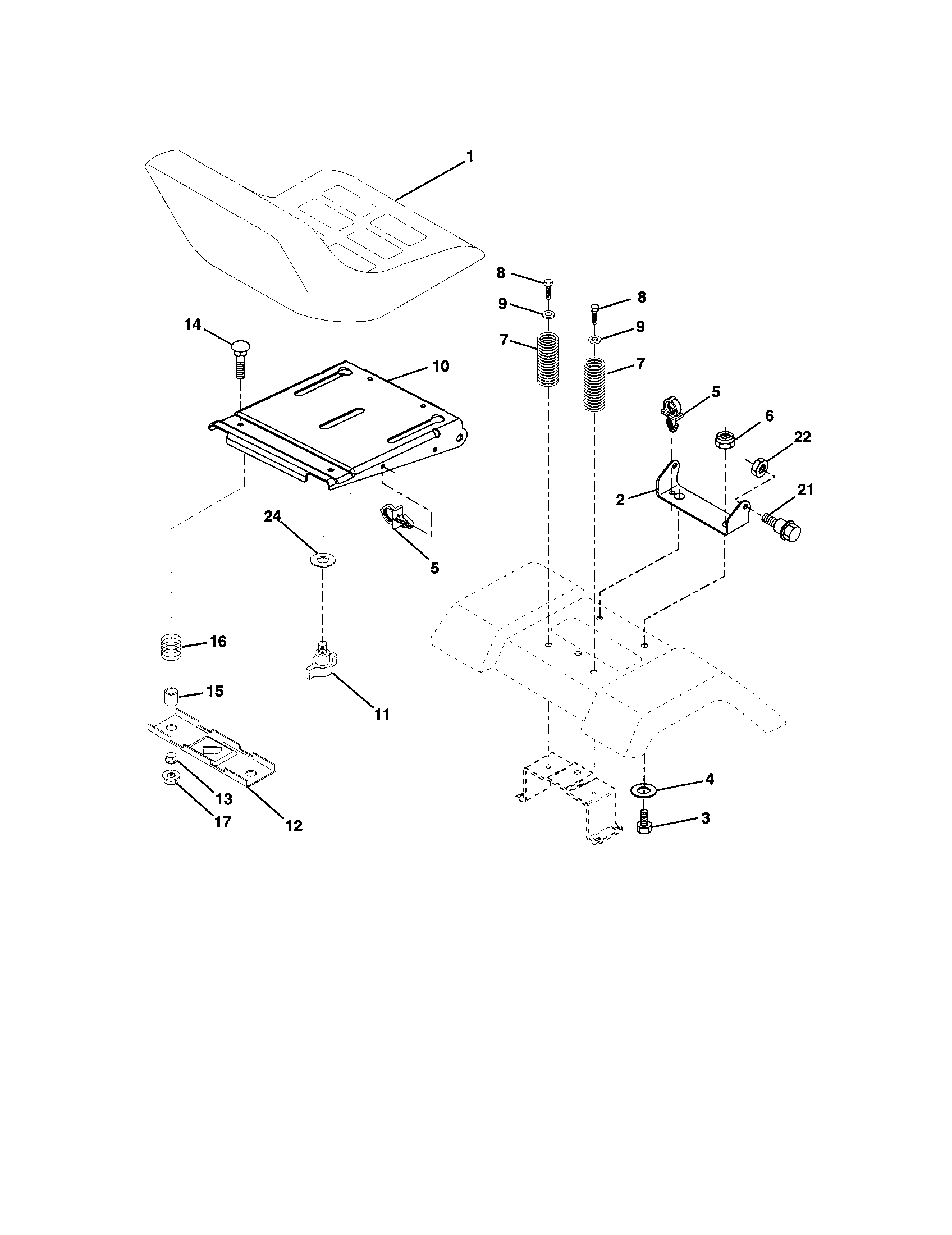 Craftsman 917271910 seat assembly diagram
