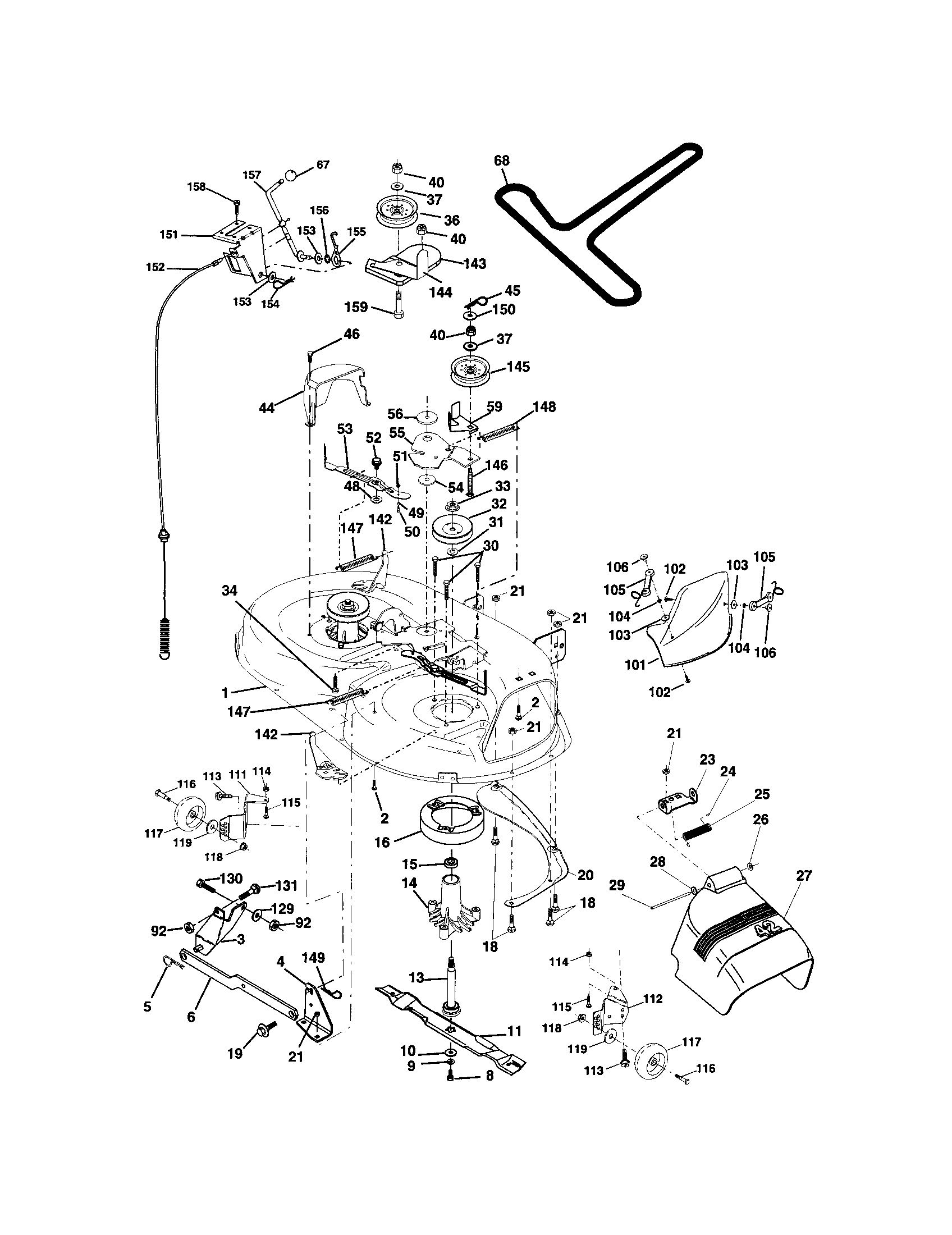 Craftsman 917271910 mower deck diagram