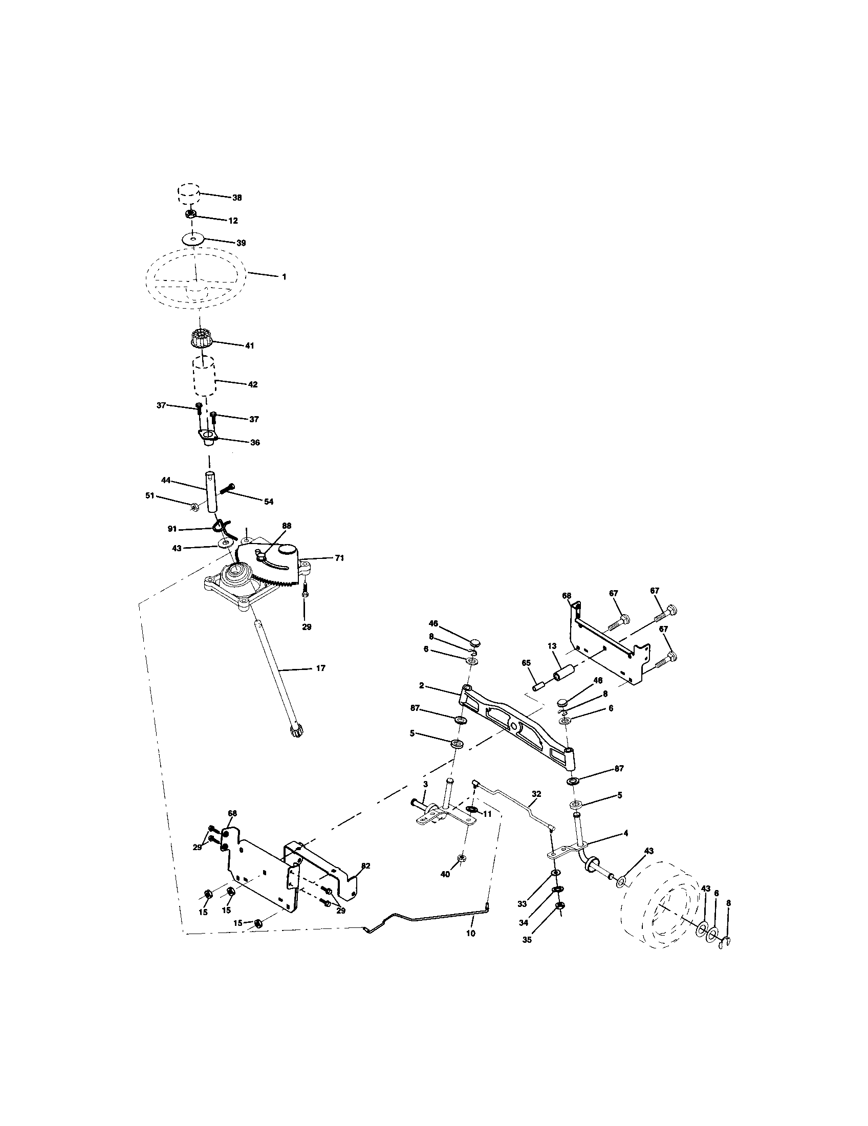 Craftsman 917272462 steering assembly diagram