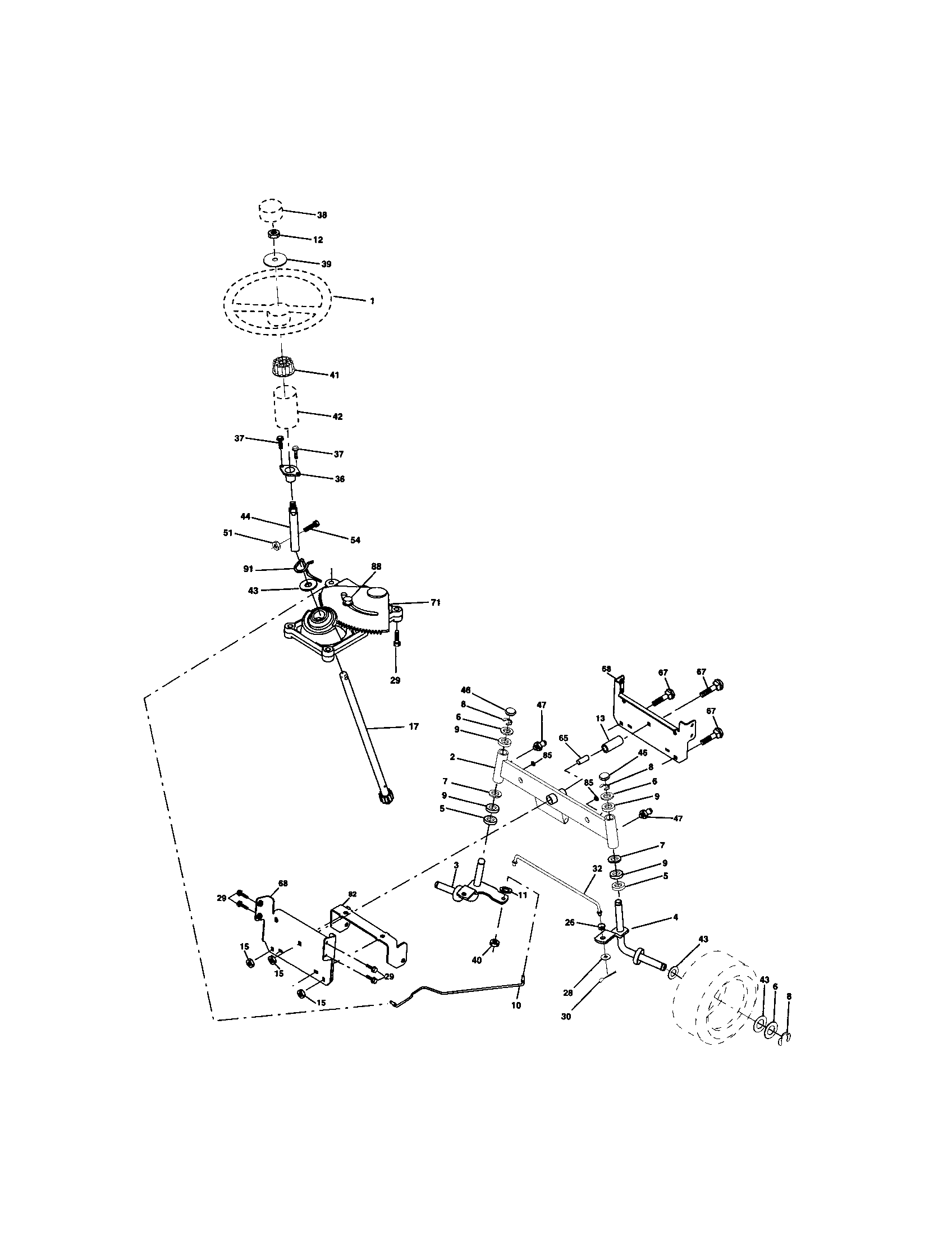 Craftsman 917271920 steering assembly diagram