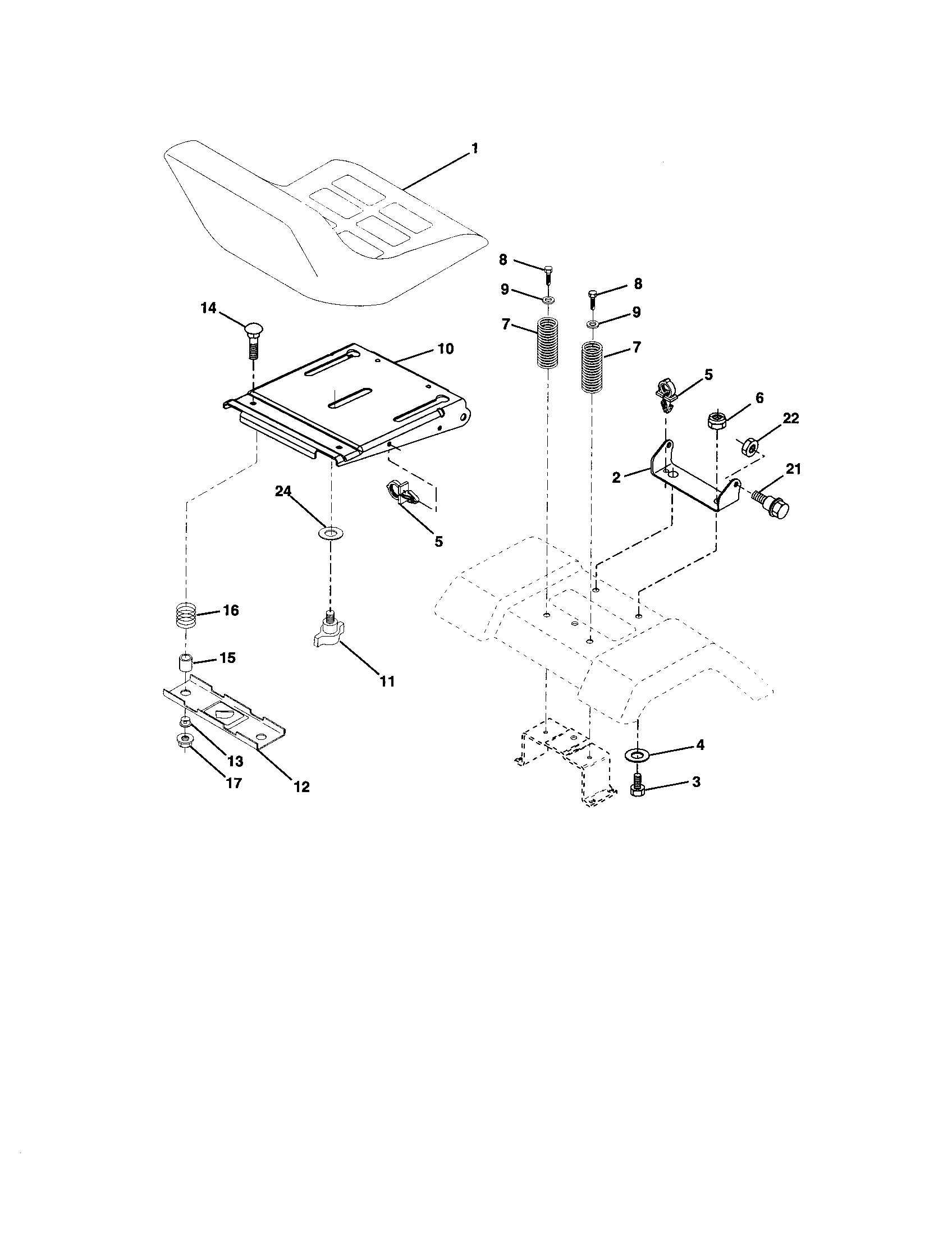 Craftsman 917271920 seat assembly diagram