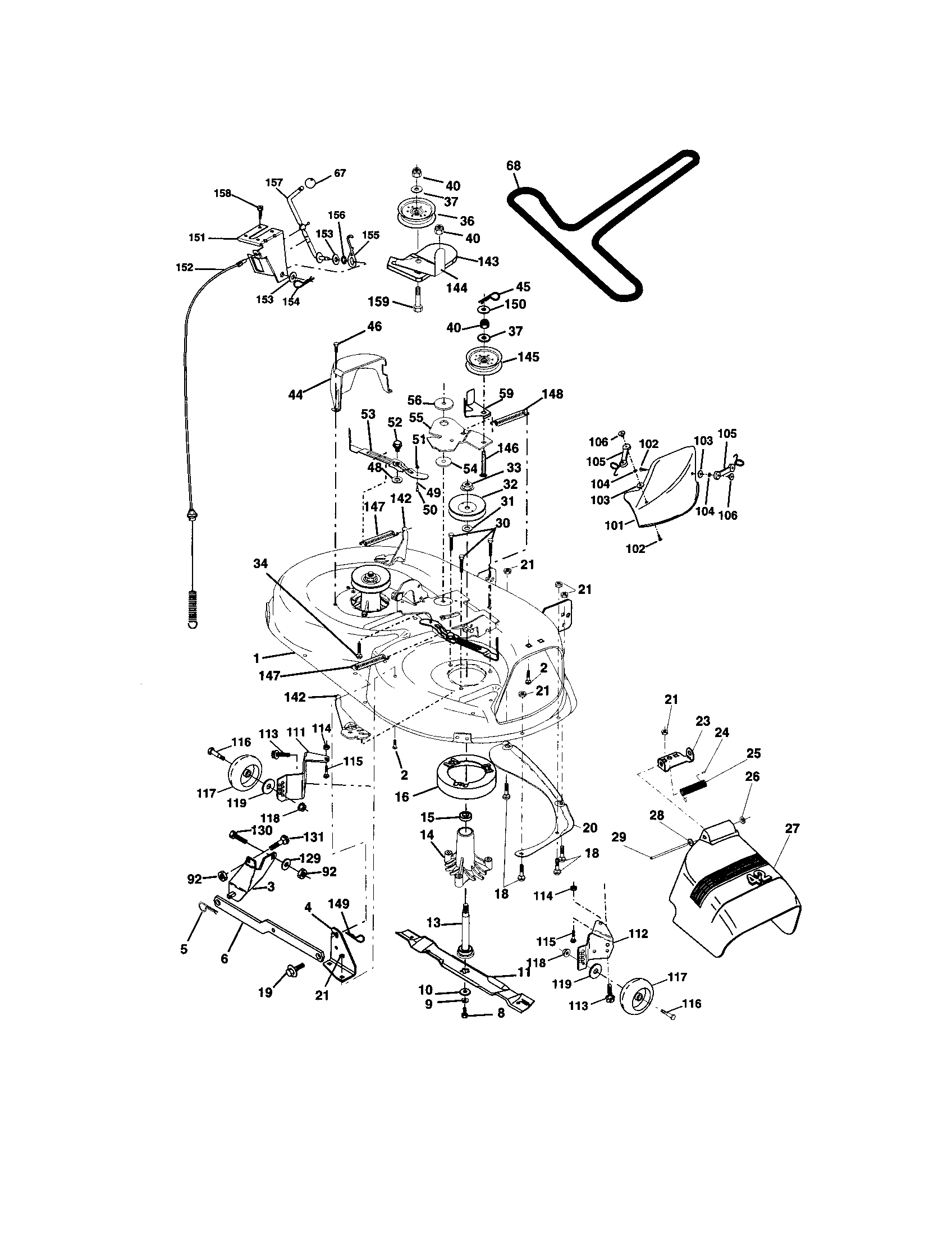 Craftsman 917271920 mower deck diagram