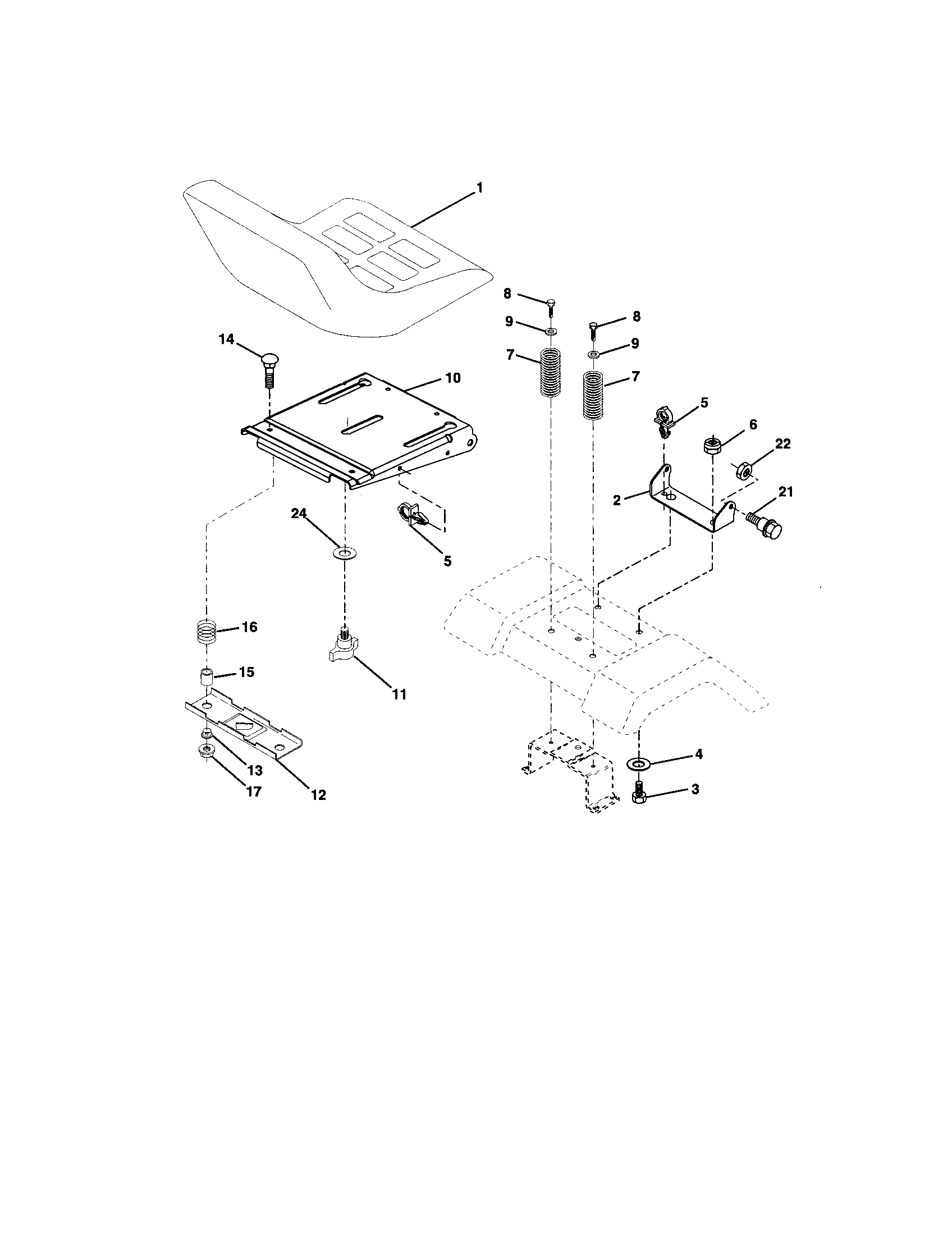 Craftsman 917272452 seat assembly diagram