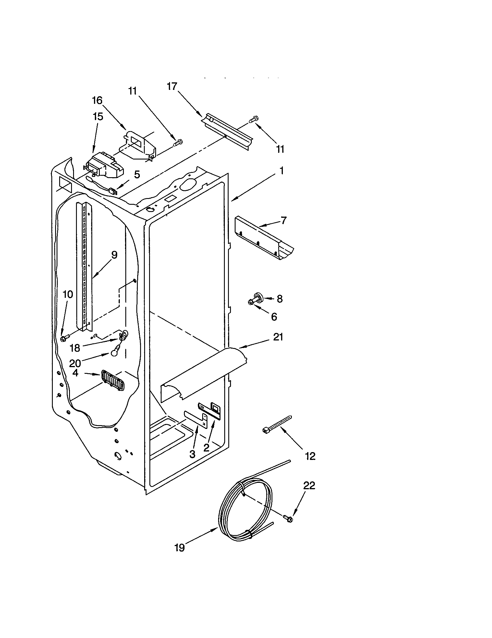 Kenmore 10653269201 refrigerator liner diagram