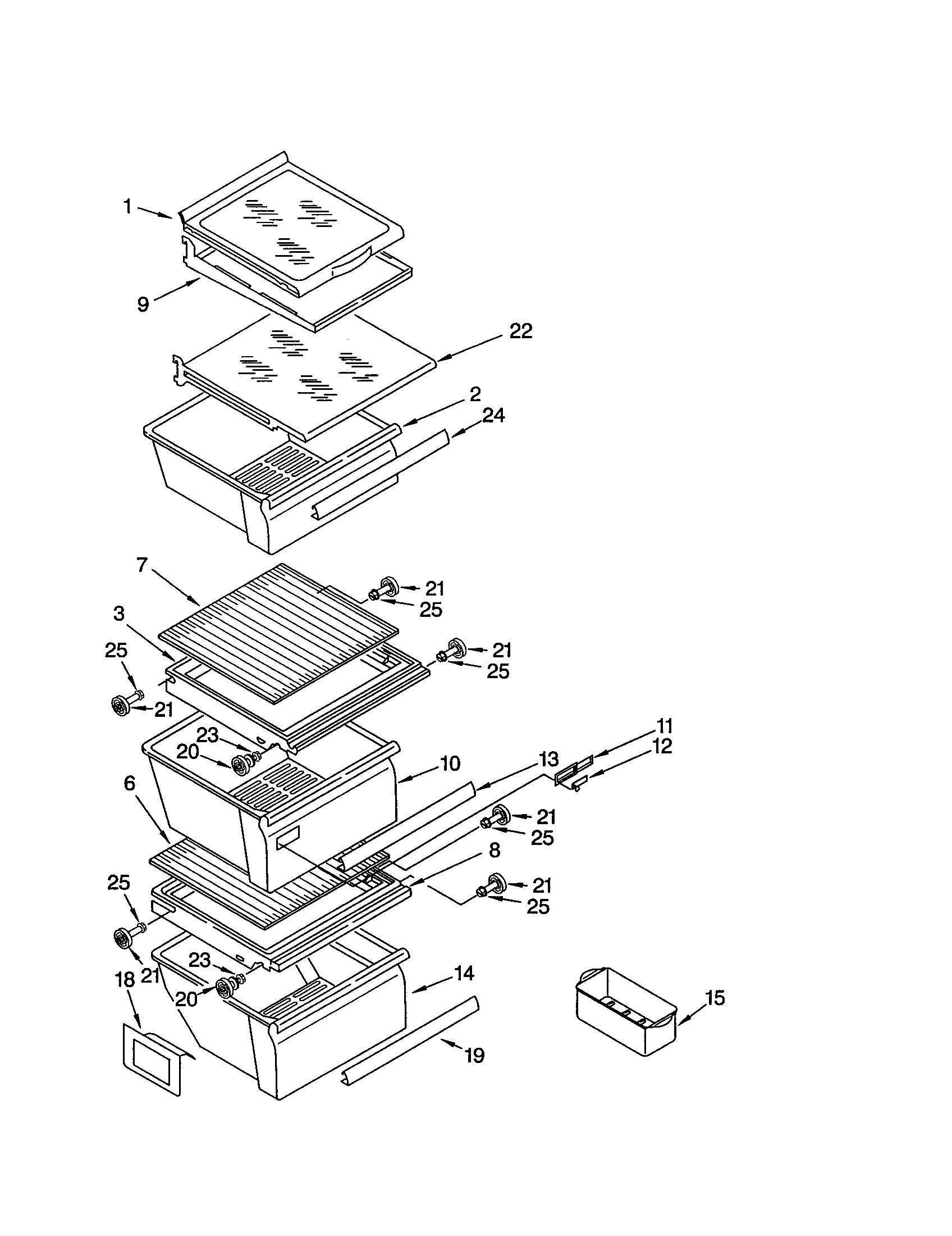 Kenmore 10653269201 refrigerator shelf diagram