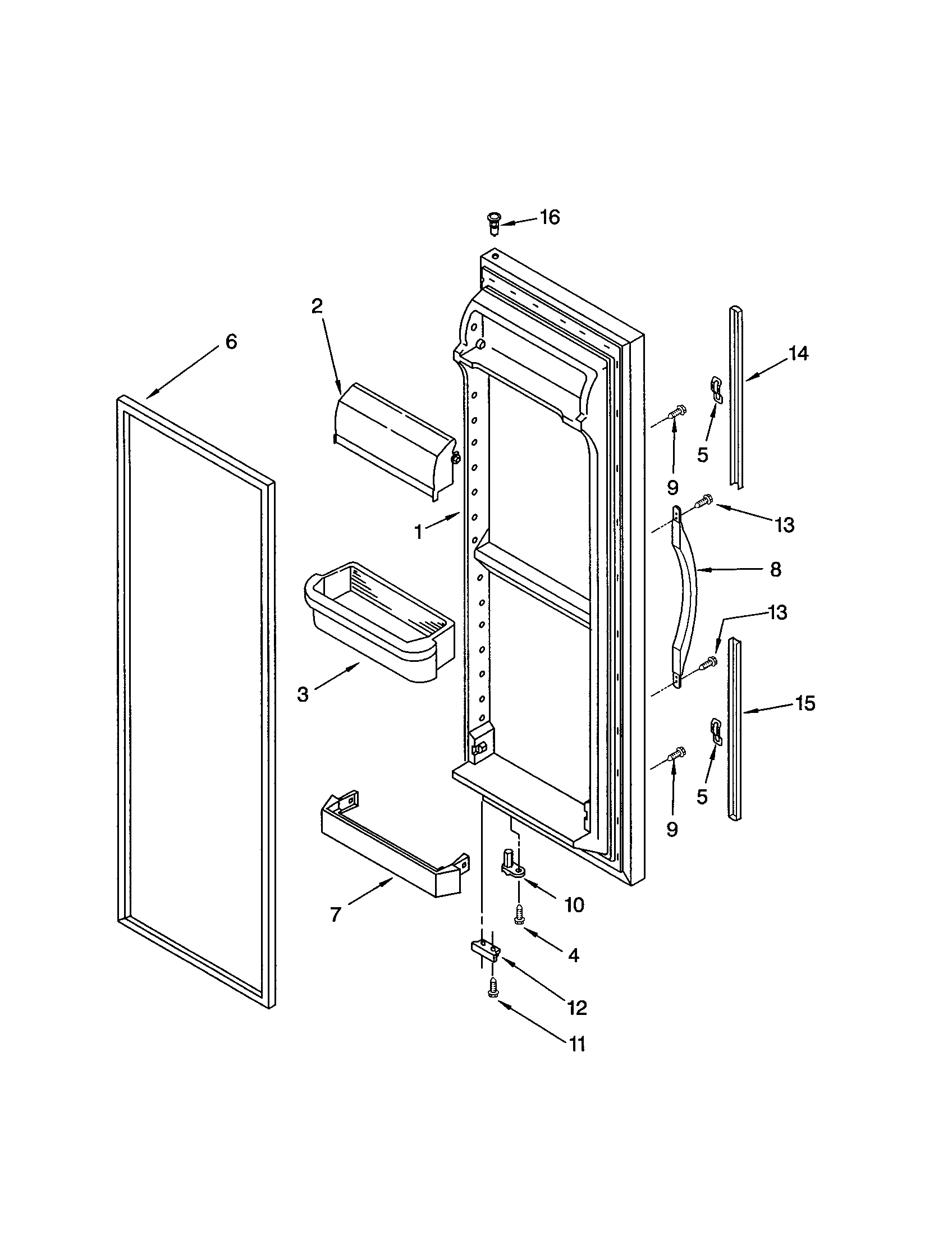 Kenmore 10653269201 refrigerator door diagram