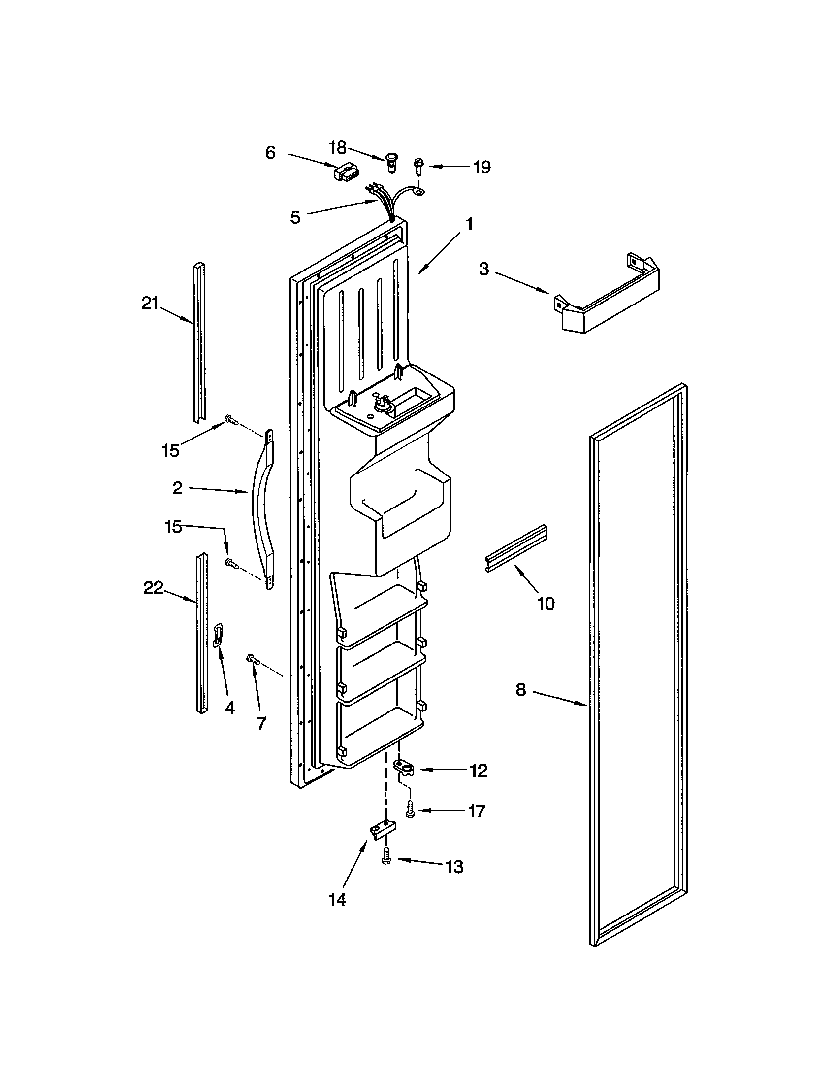 Kenmore 10653269201 freezer door diagram