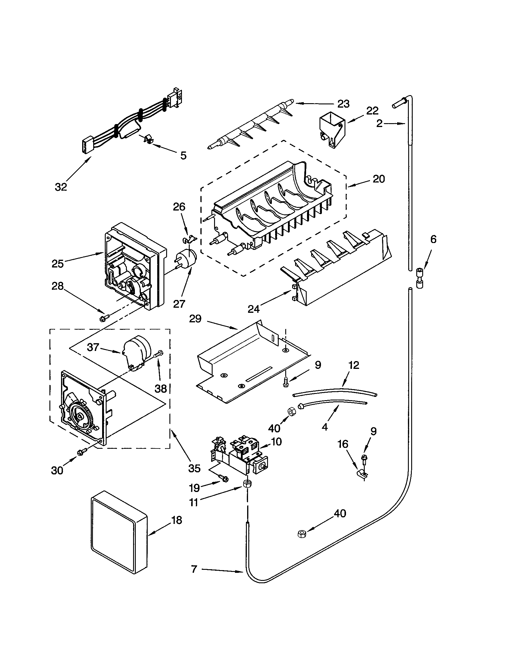 Kenmore 10653269201 icemaker diagram