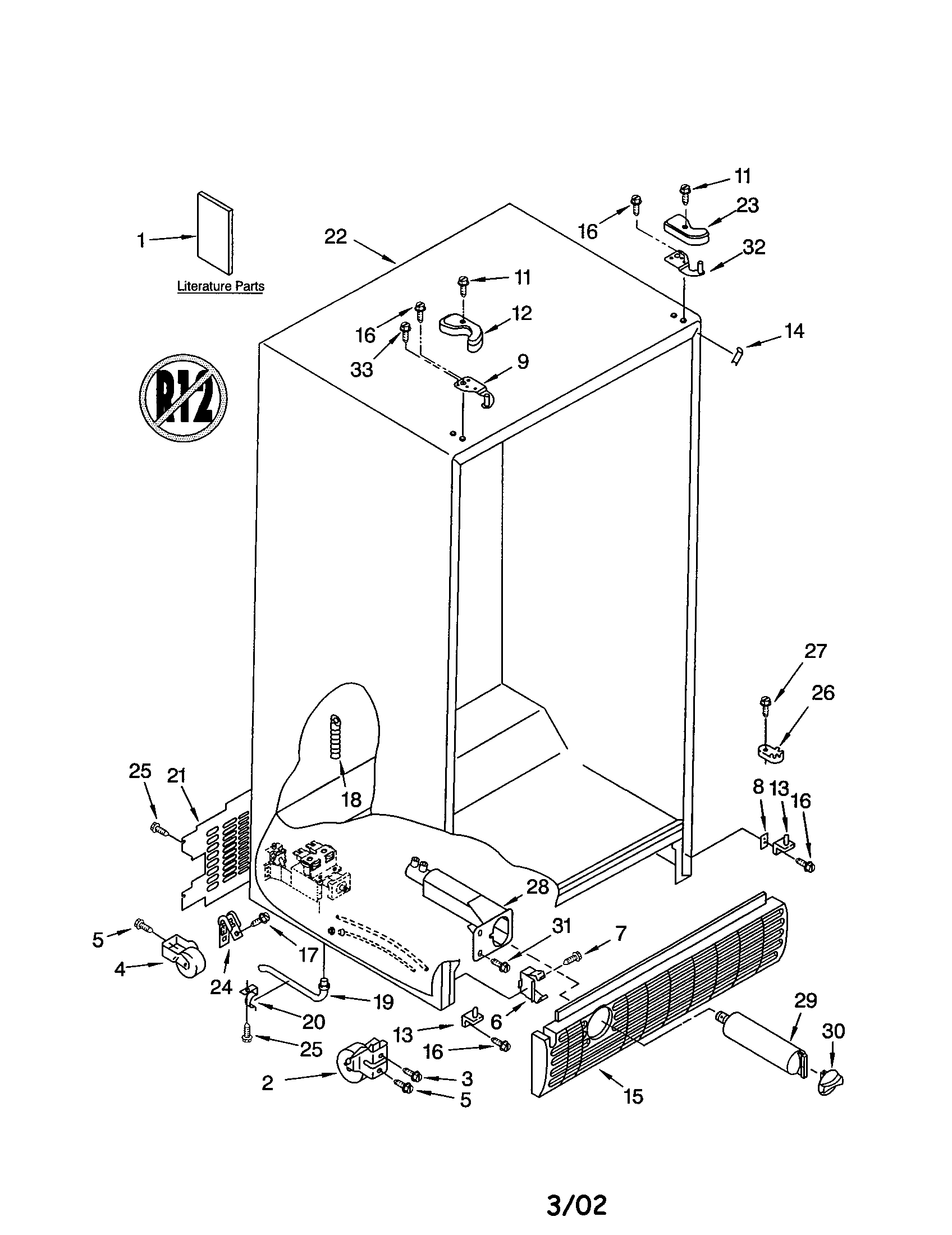 Kenmore 10651254103 cabinets diagram