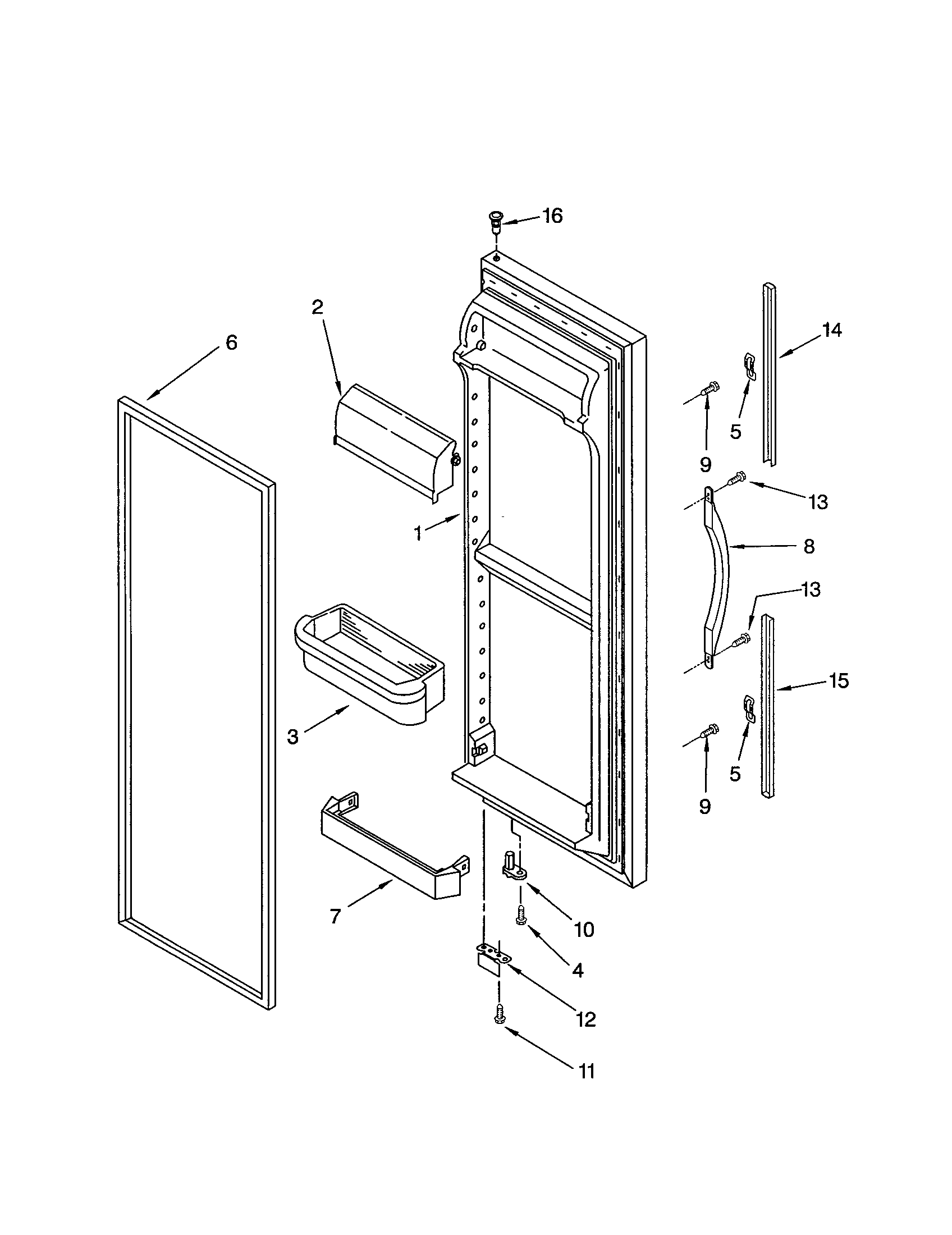 Kenmore 10651254103 refrigerator door diagram