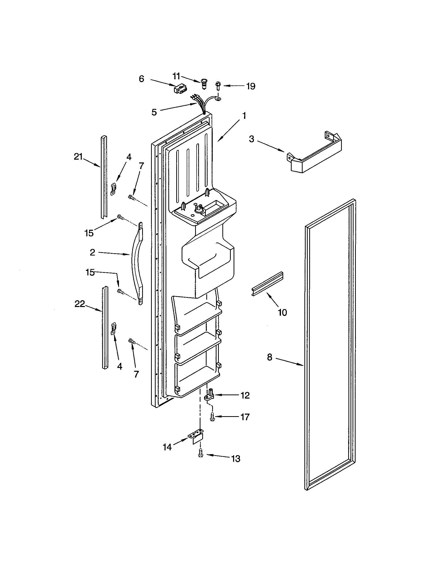 Kenmore 10651254103 freezer door diagram