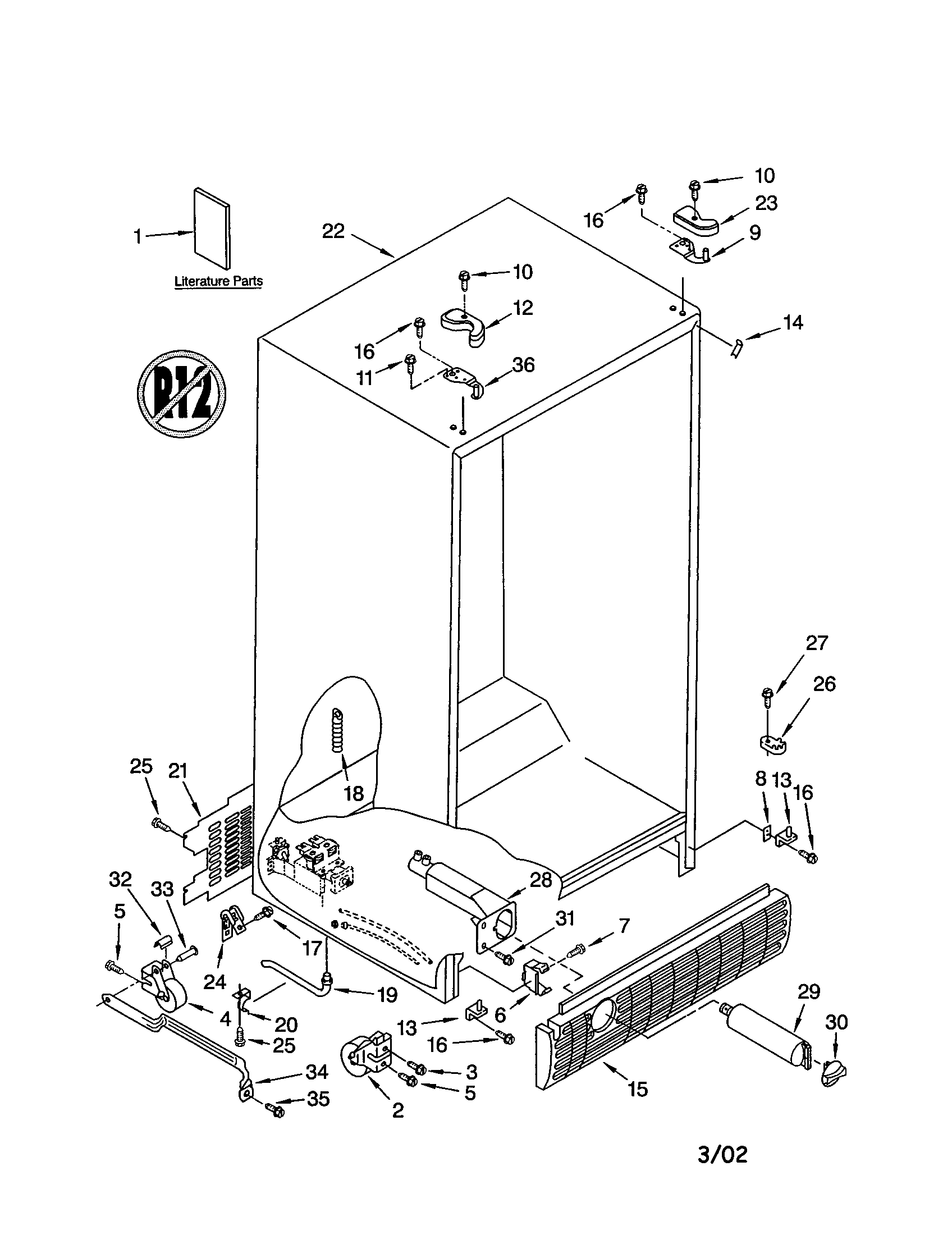 Kenmore 10653693201 cabinet diagram