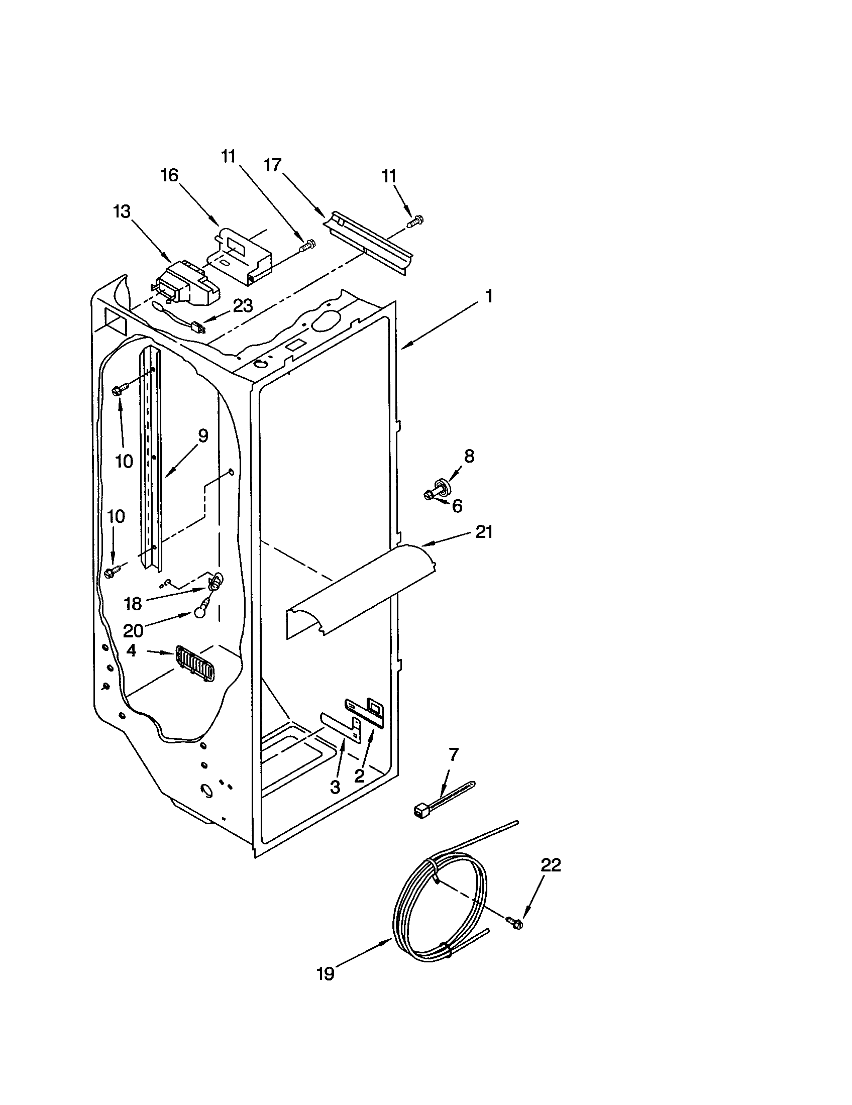 Kenmore 10653693201 refrigerator liner diagram