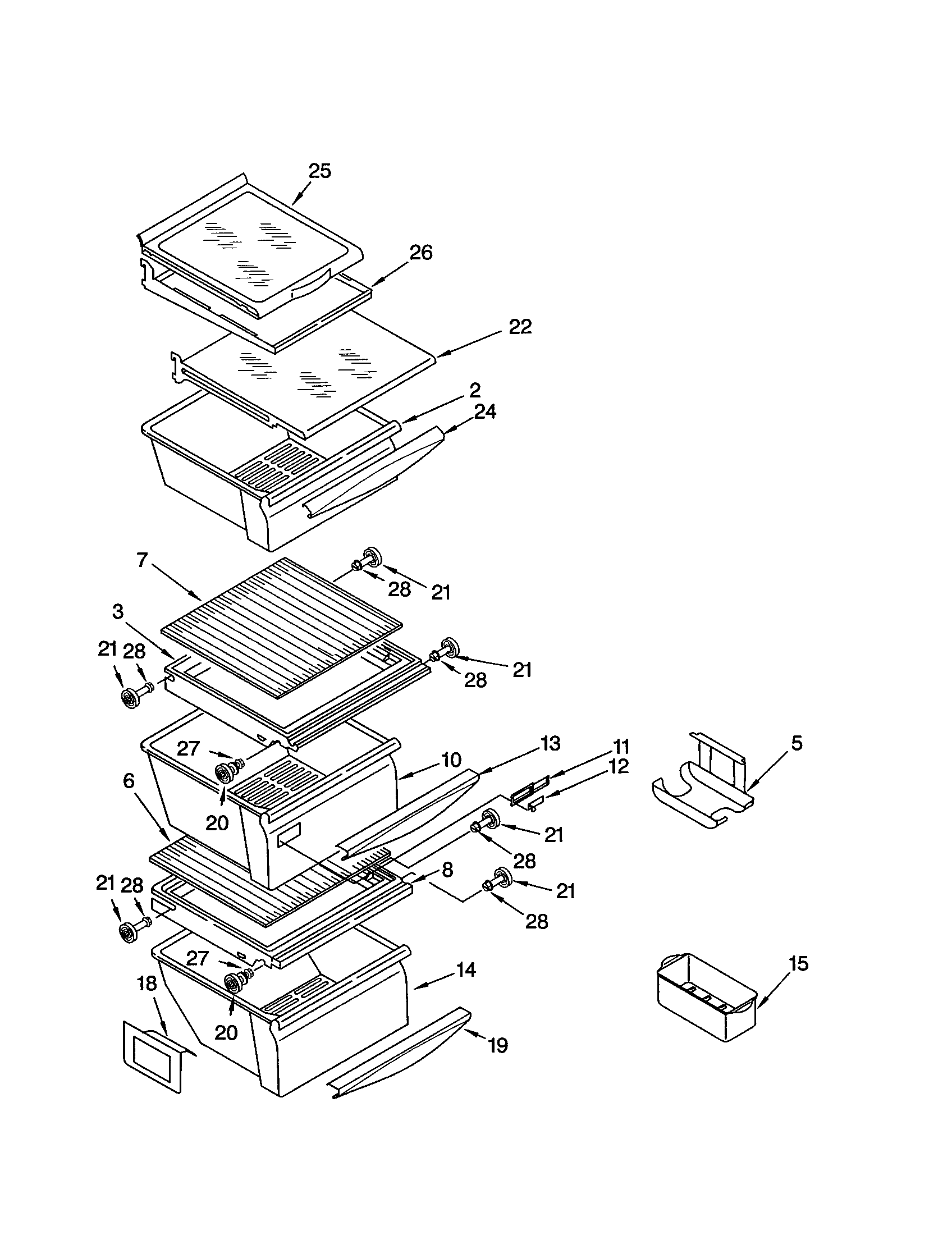 Kenmore 10653693201 refrigerator shelf diagram