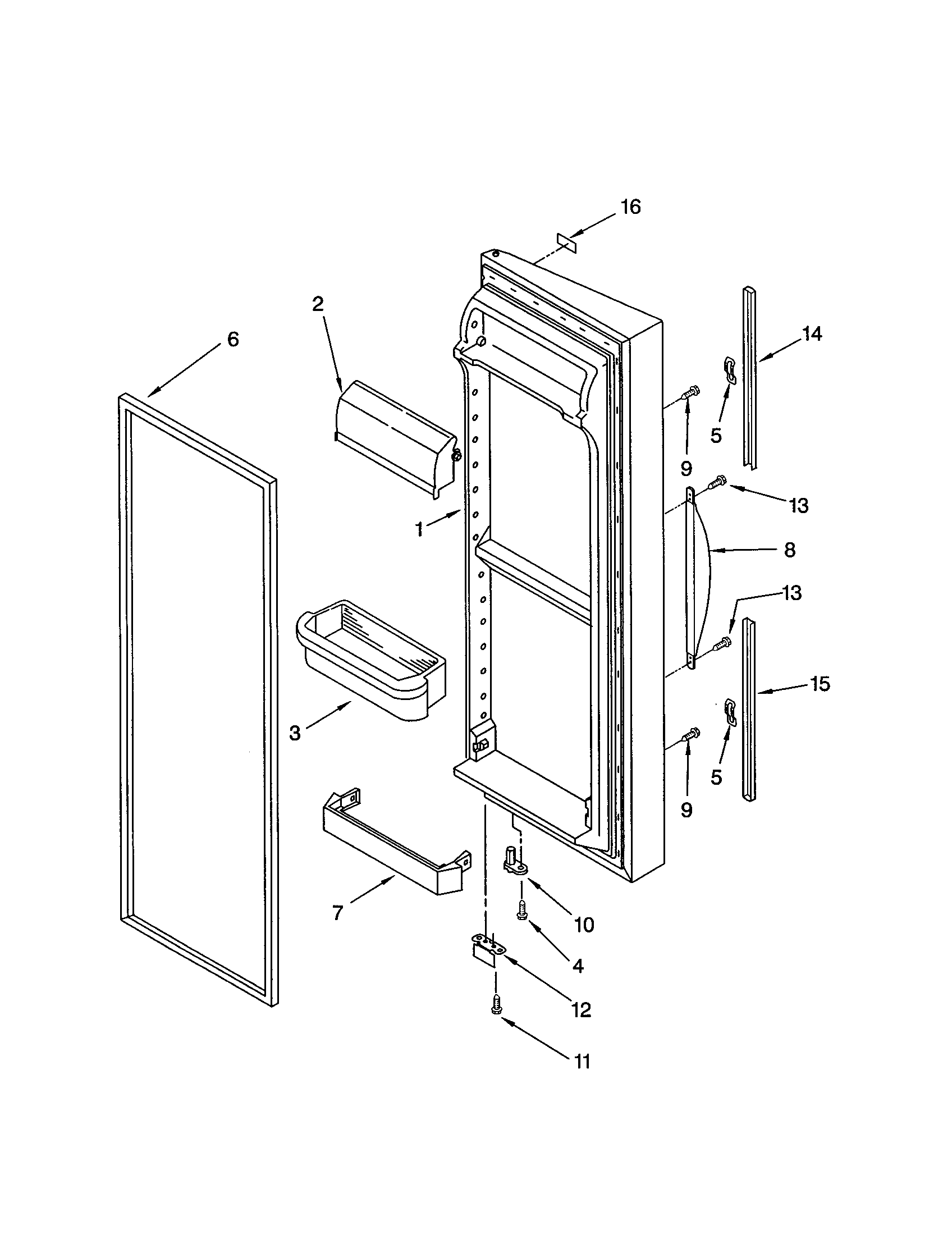 Kenmore 10653693201 refrigerator door diagram