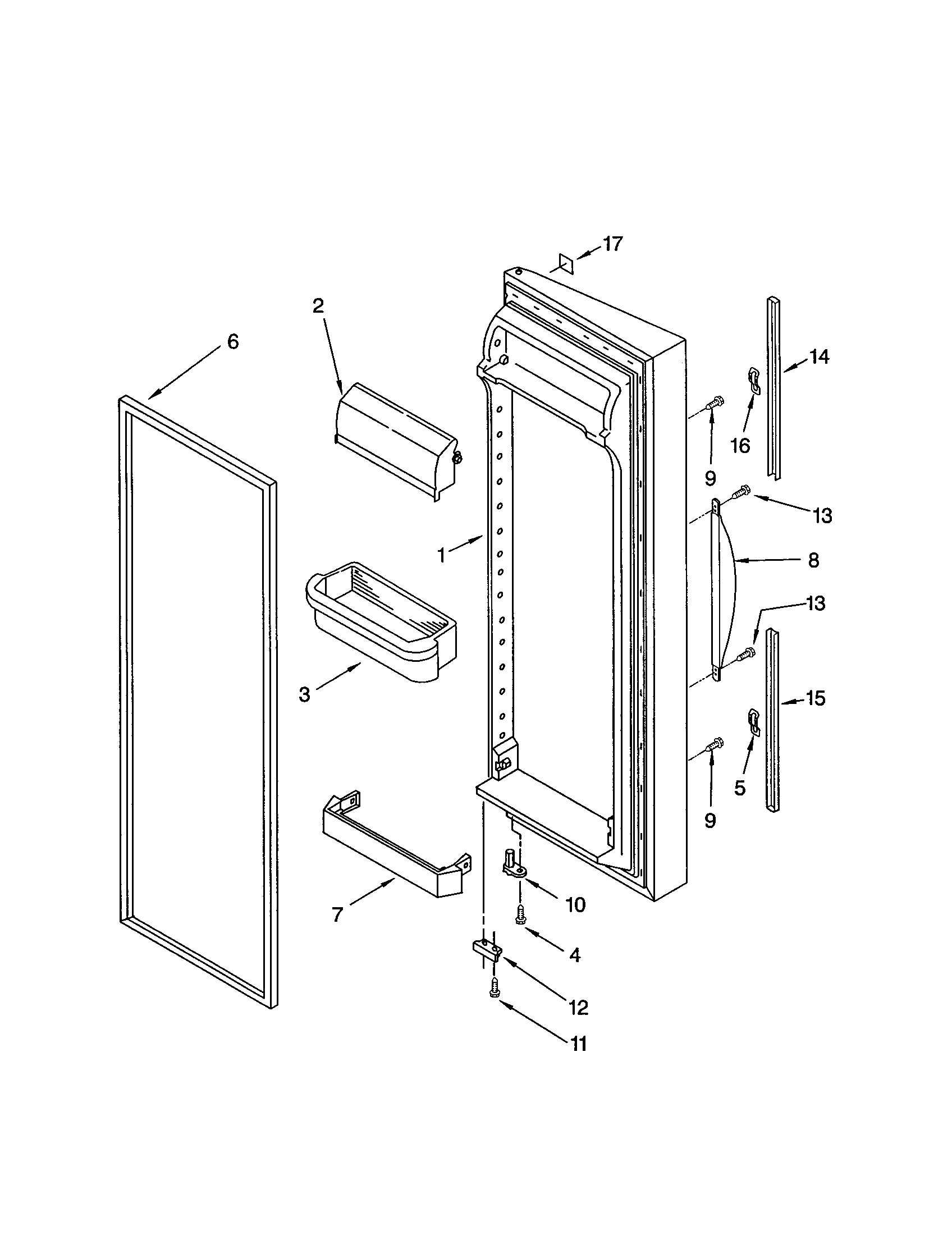 Kenmore 10653299201 refrigerator door diagram