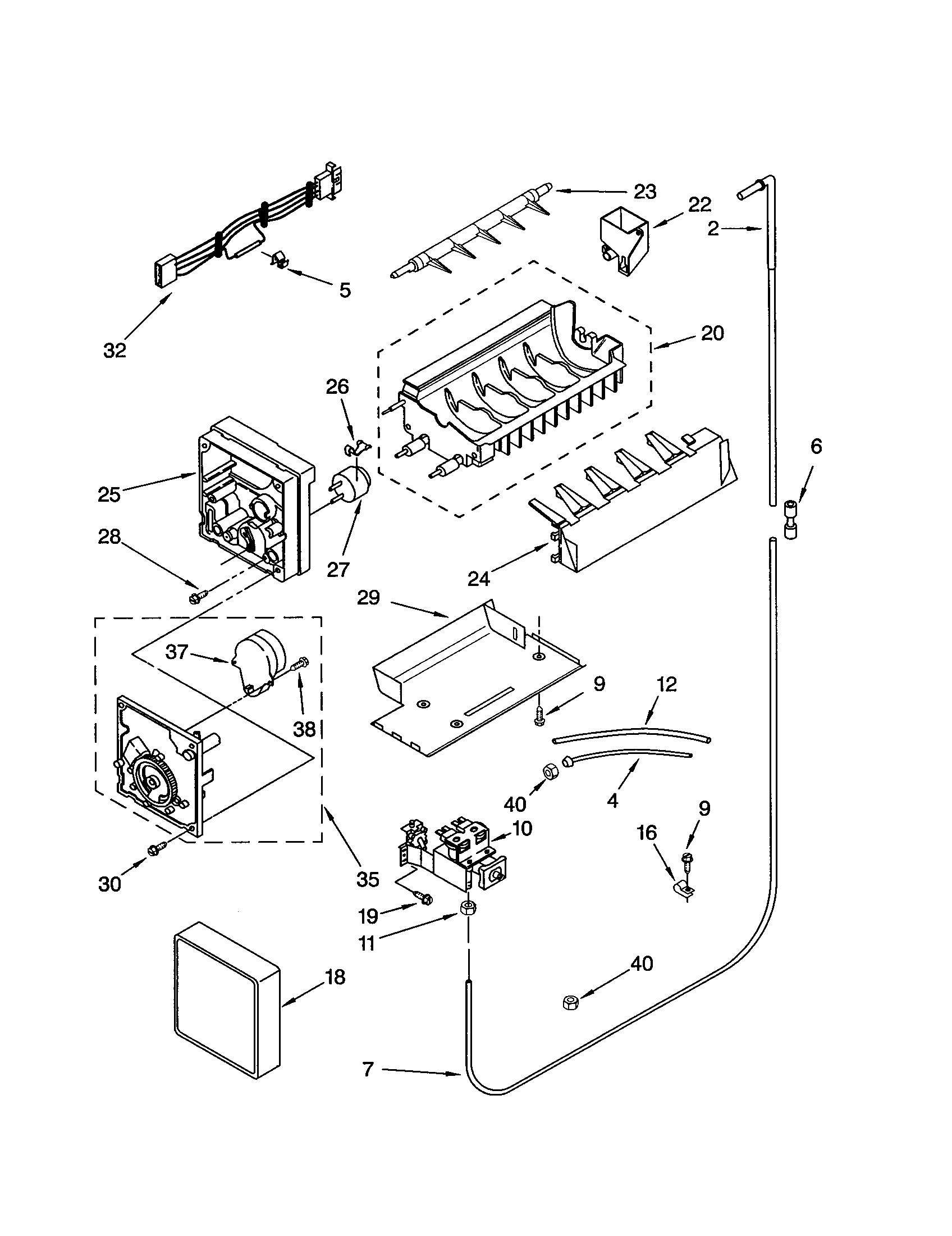 Kenmore 10653299201 icemaker diagram