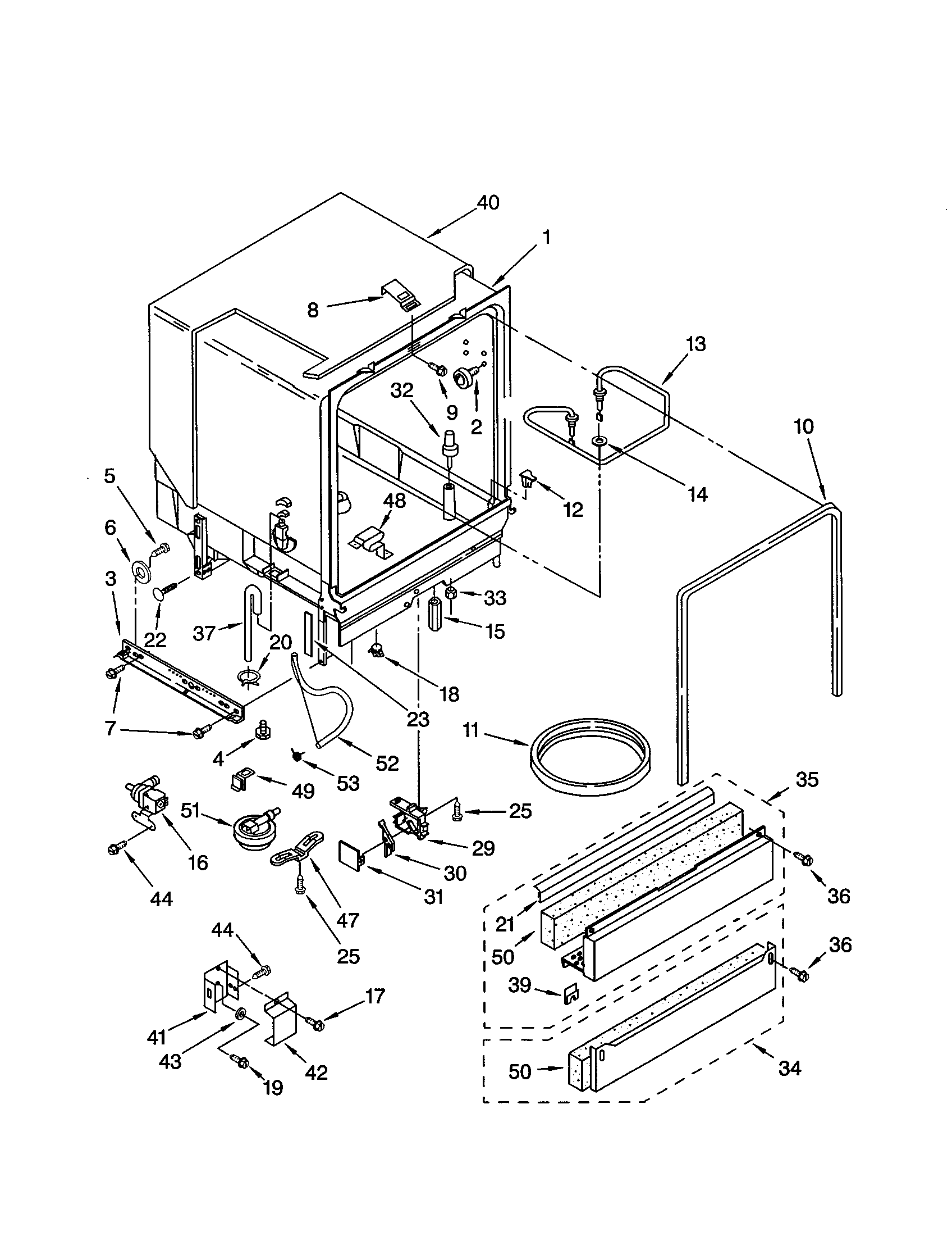 Kenmore 66515767000 tub assembly diagram