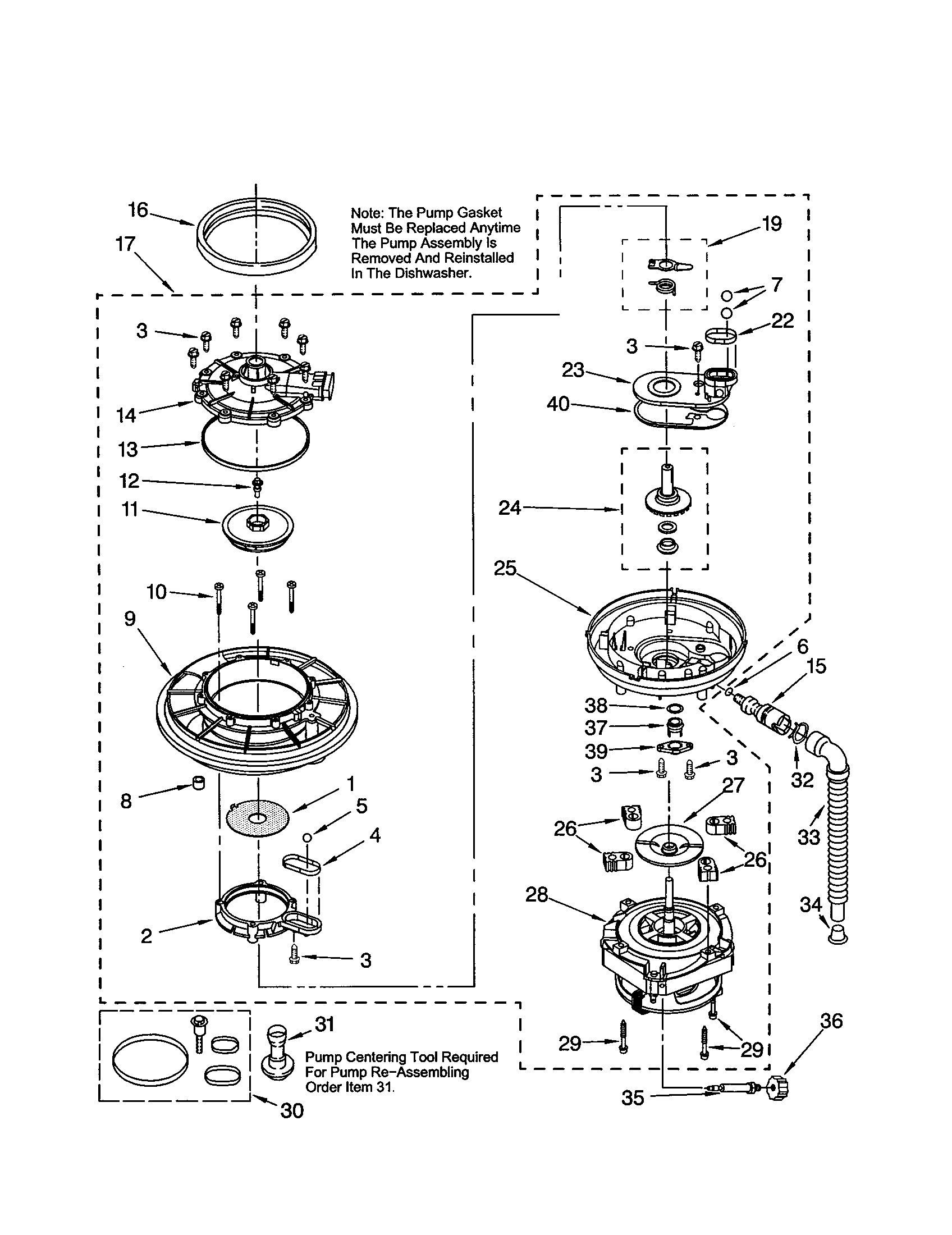 Kenmore 66515767000 pump and motor diagram