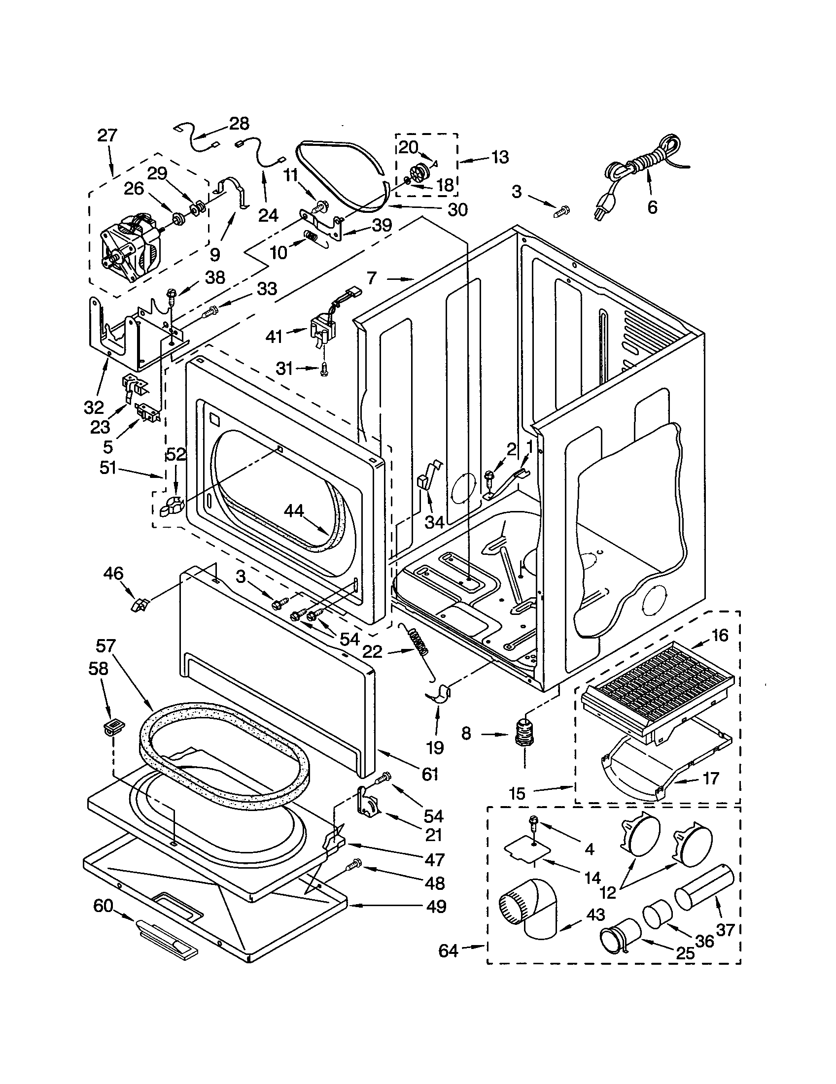 Kenmore 11073052101 cabinet diagram